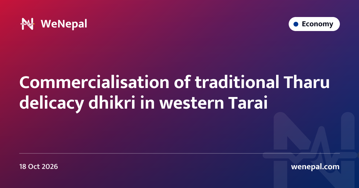 Commercialisation of traditional Tharu delicacy dhikri in western Tarai