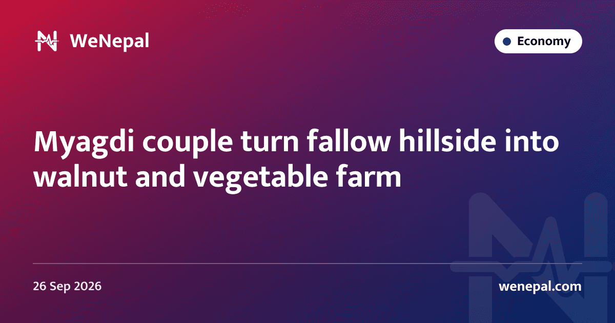 Myagdi couple turn fallow hillside into walnut and vegetable farm