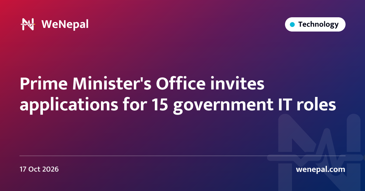 Prime Minister's Office invites applications for 15 government IT roles