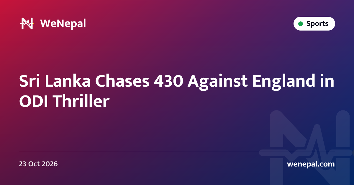 Sri Lanka Chases 430 Against England in ODI Thriller