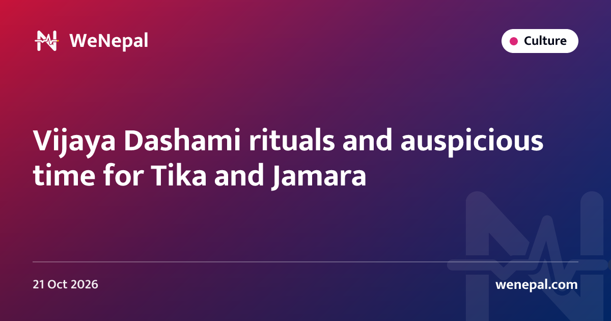 Vijaya Dashami rituals and auspicious time for Tika and Jamara