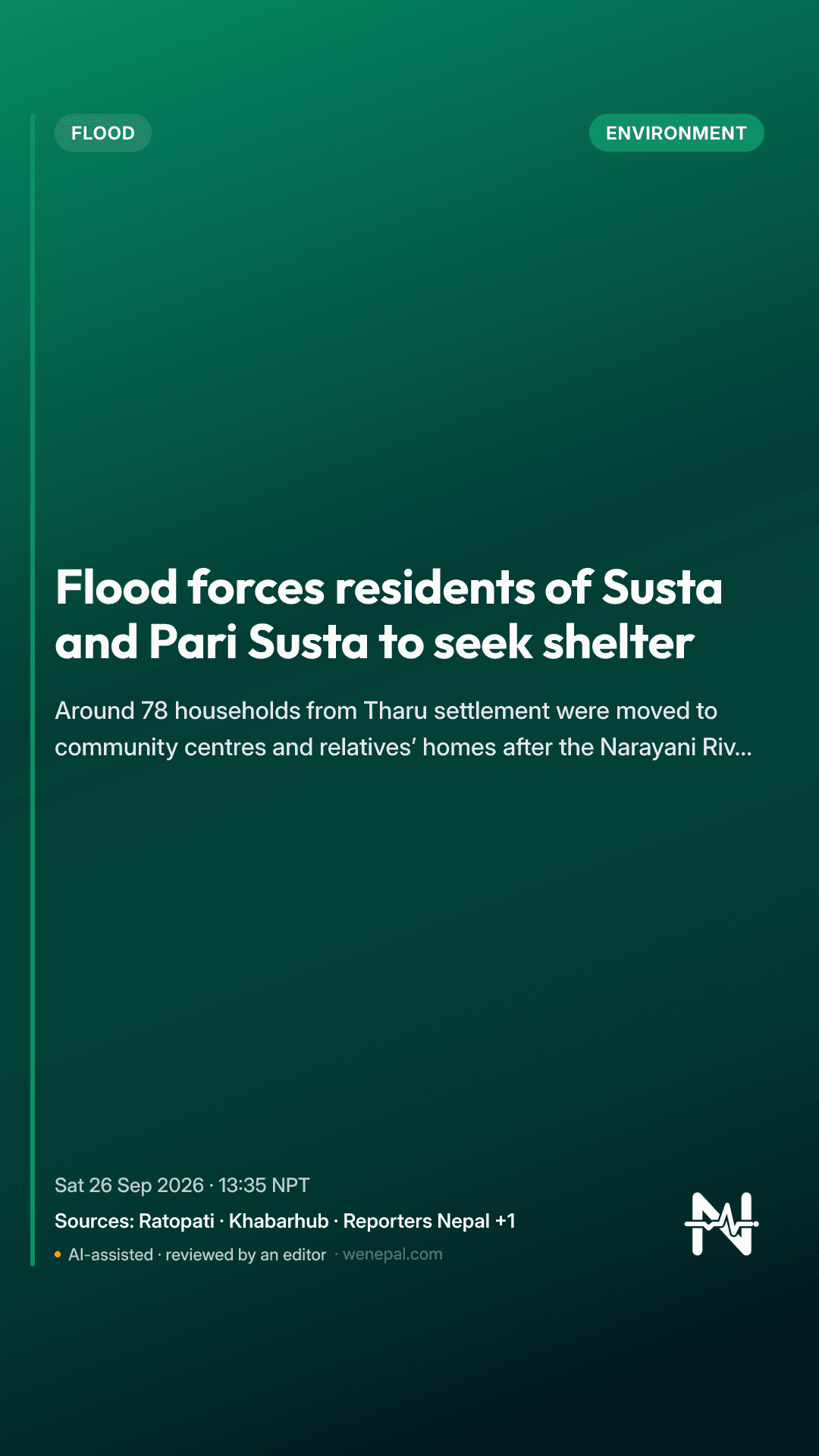 Flood forces residents of Susta and Pari Susta to seek shelter