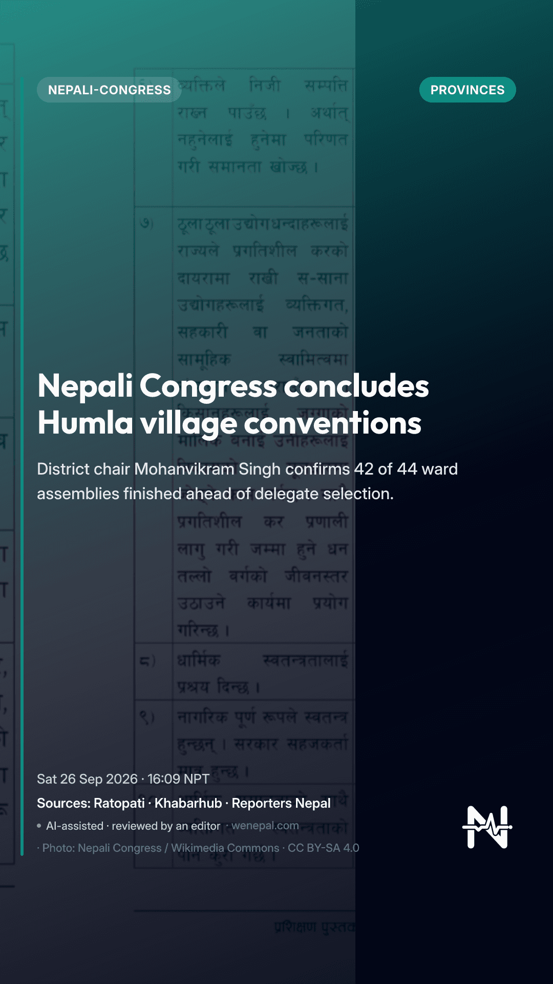 Nepali Congress concludes Humla village conventions