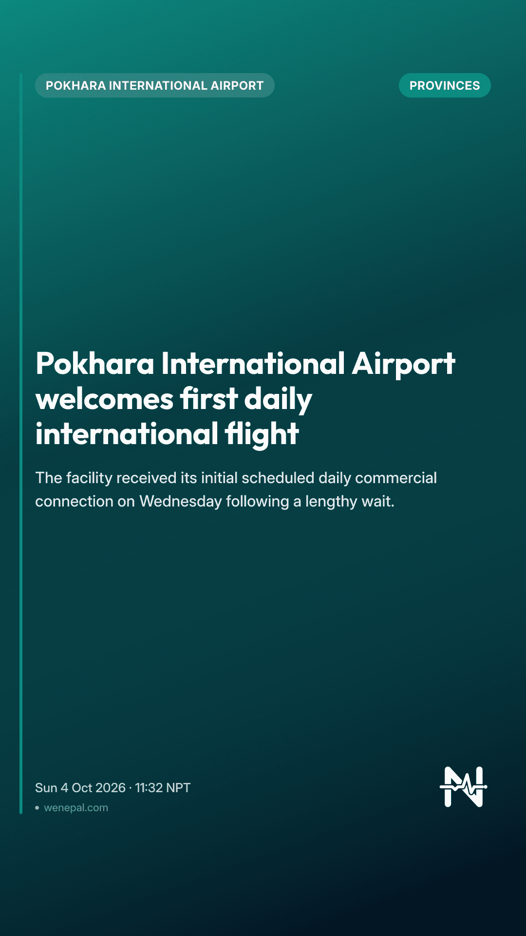 Pokhara International Airport welcomes first daily international flight
