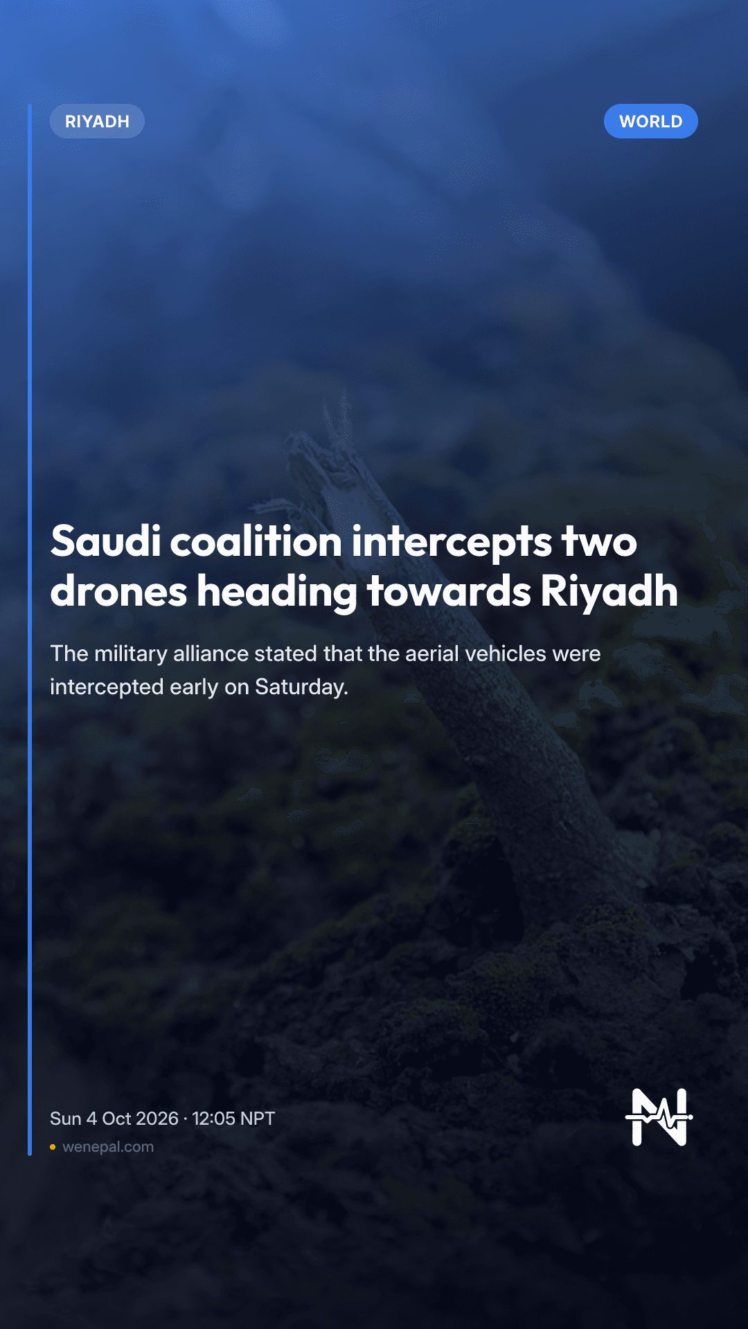 Saudi coalition intercepts two drones heading towards Riyadh