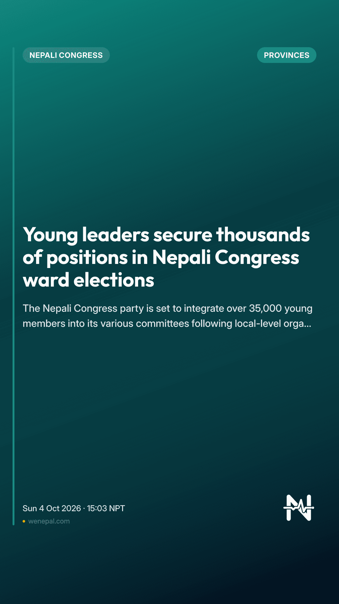 Young leaders secure thousands of positions in Nepali Congress ward elections