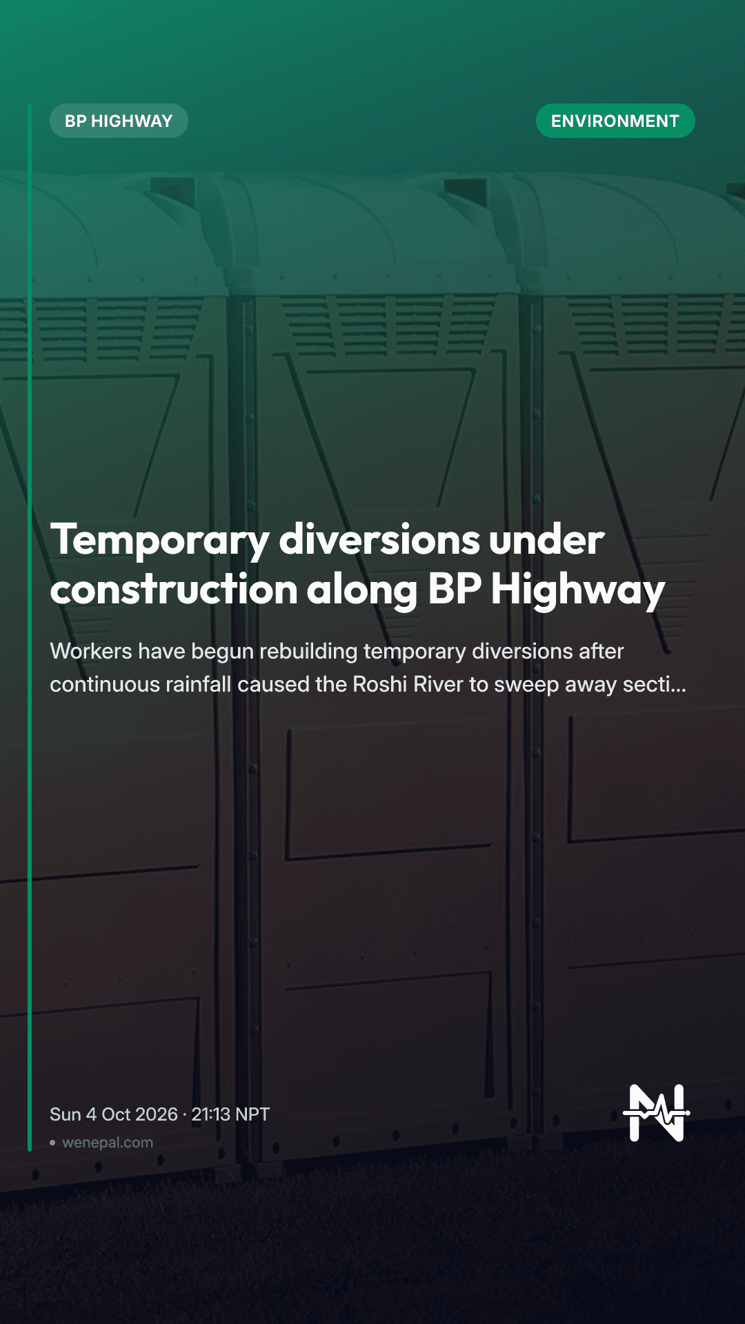 Temporary diversions under construction along BP Highway