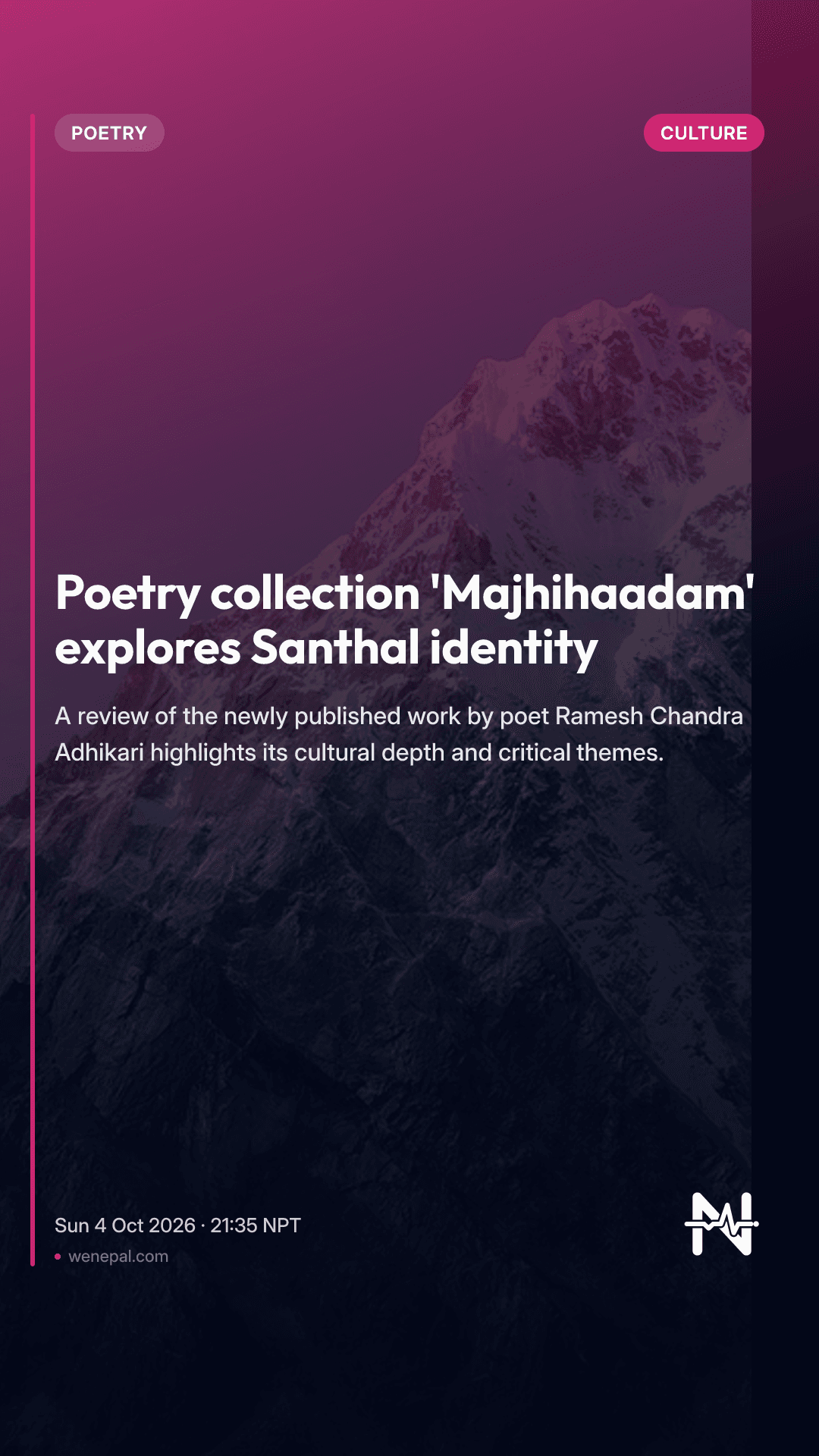 Poetry collection 'Majhihaadam' explores Santhal identity