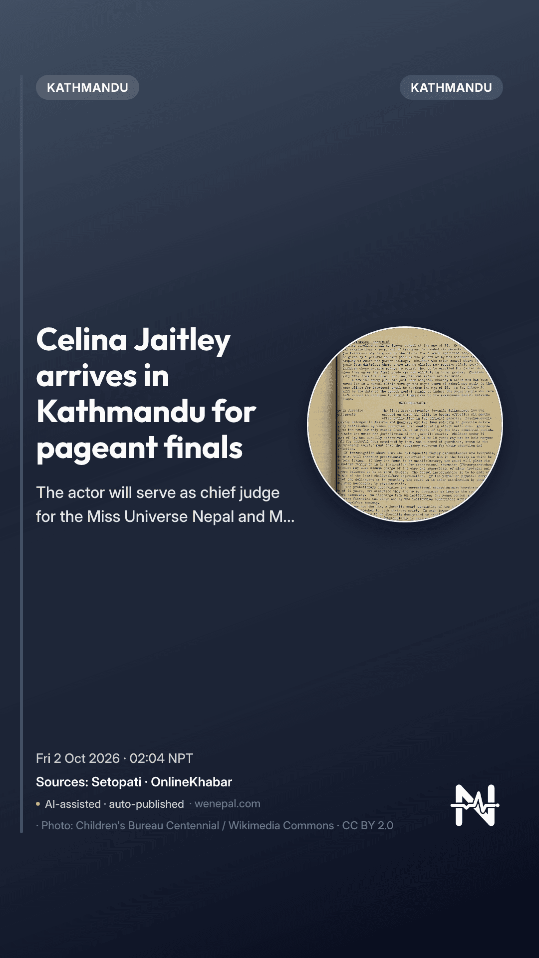 Celina Jaitley arrives in Kathmandu for pageant finals