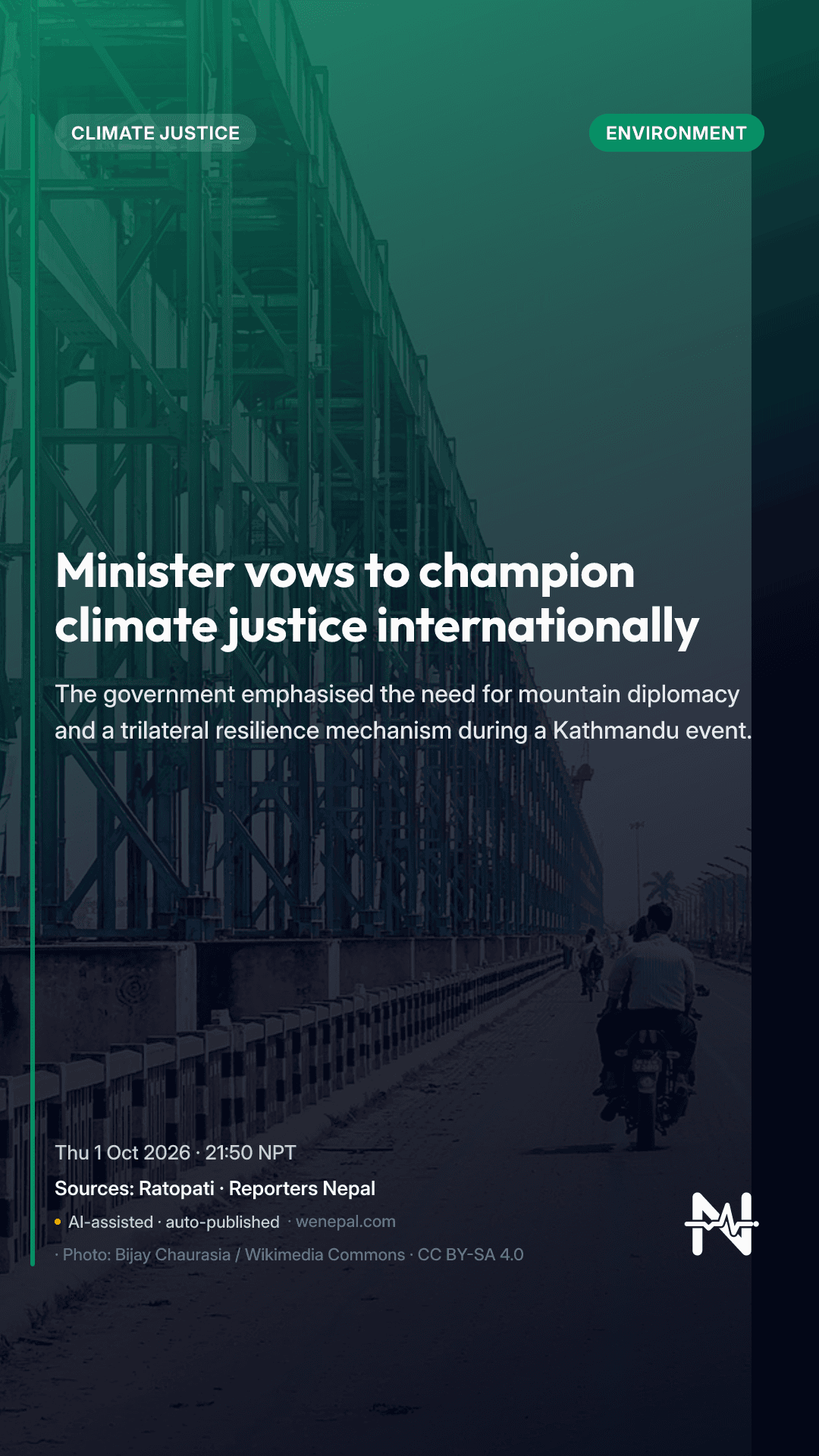 Minister vows to champion climate justice internationally