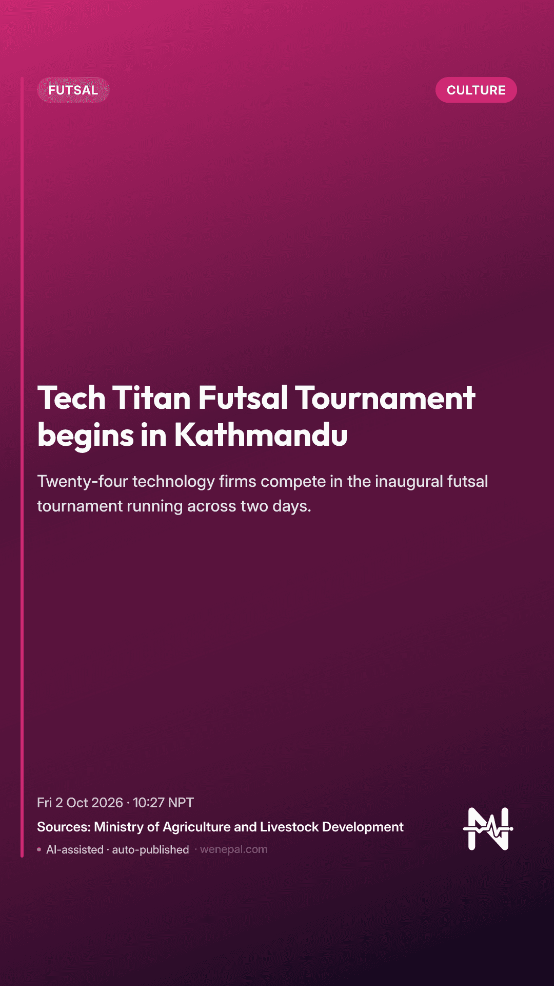 Tech Titan Futsal Tournament begins in Kathmandu
