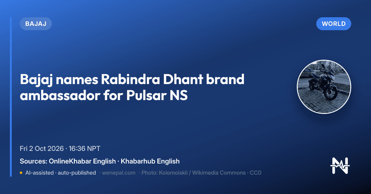 Bajaj names Rabindra Dhant brand ambassador for Pulsar NS