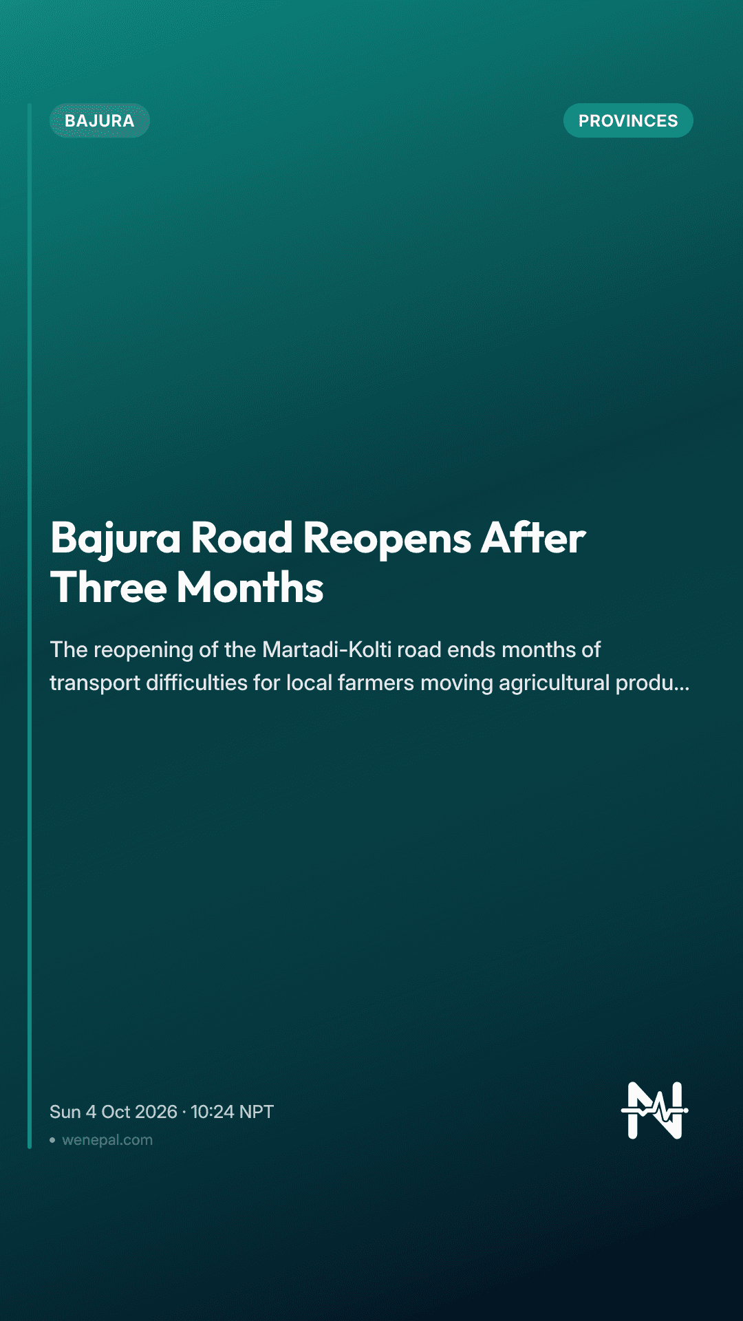 Bajura Road Reopens After Three Months