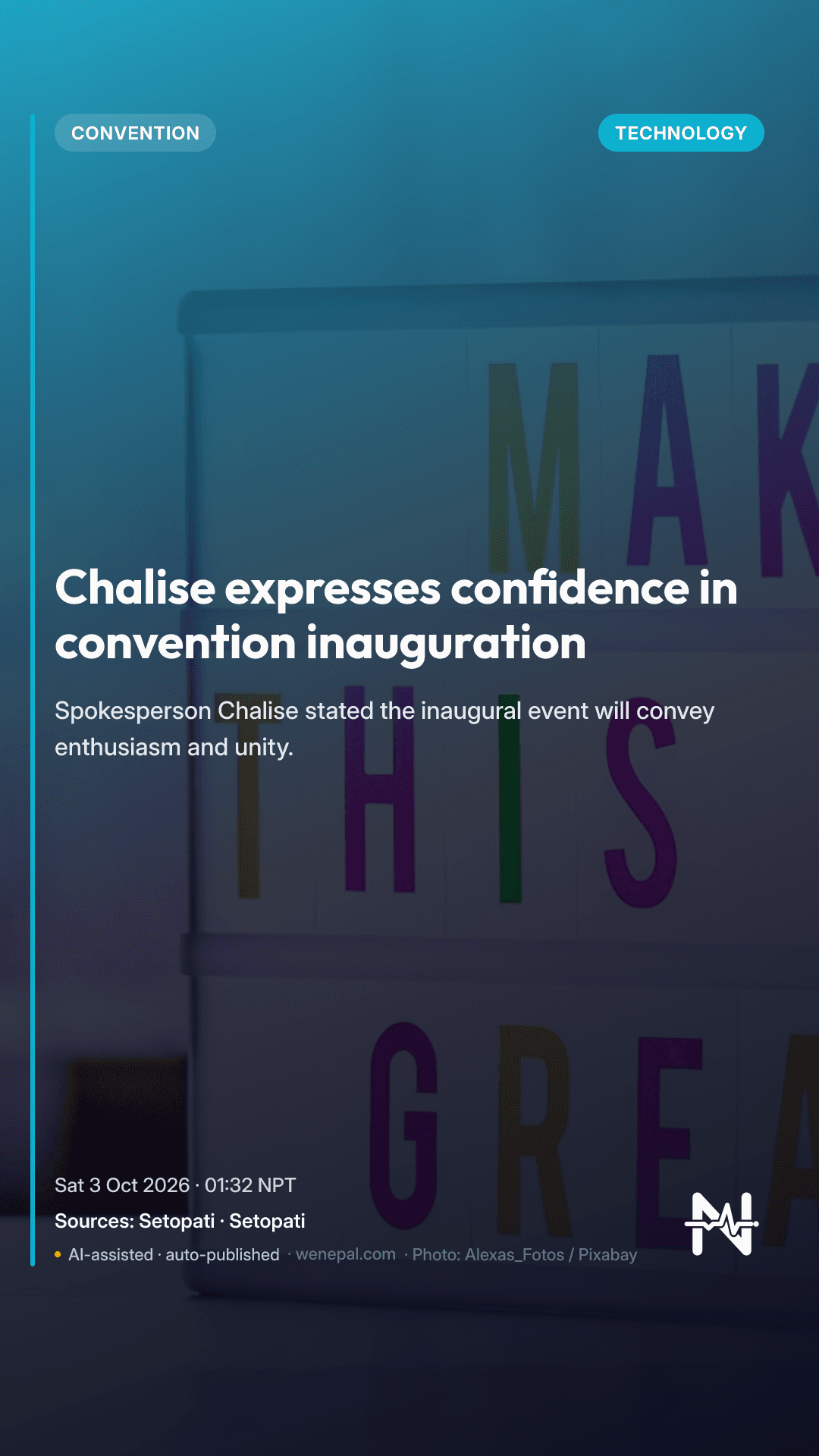 Chalise expresses confidence in convention inauguration