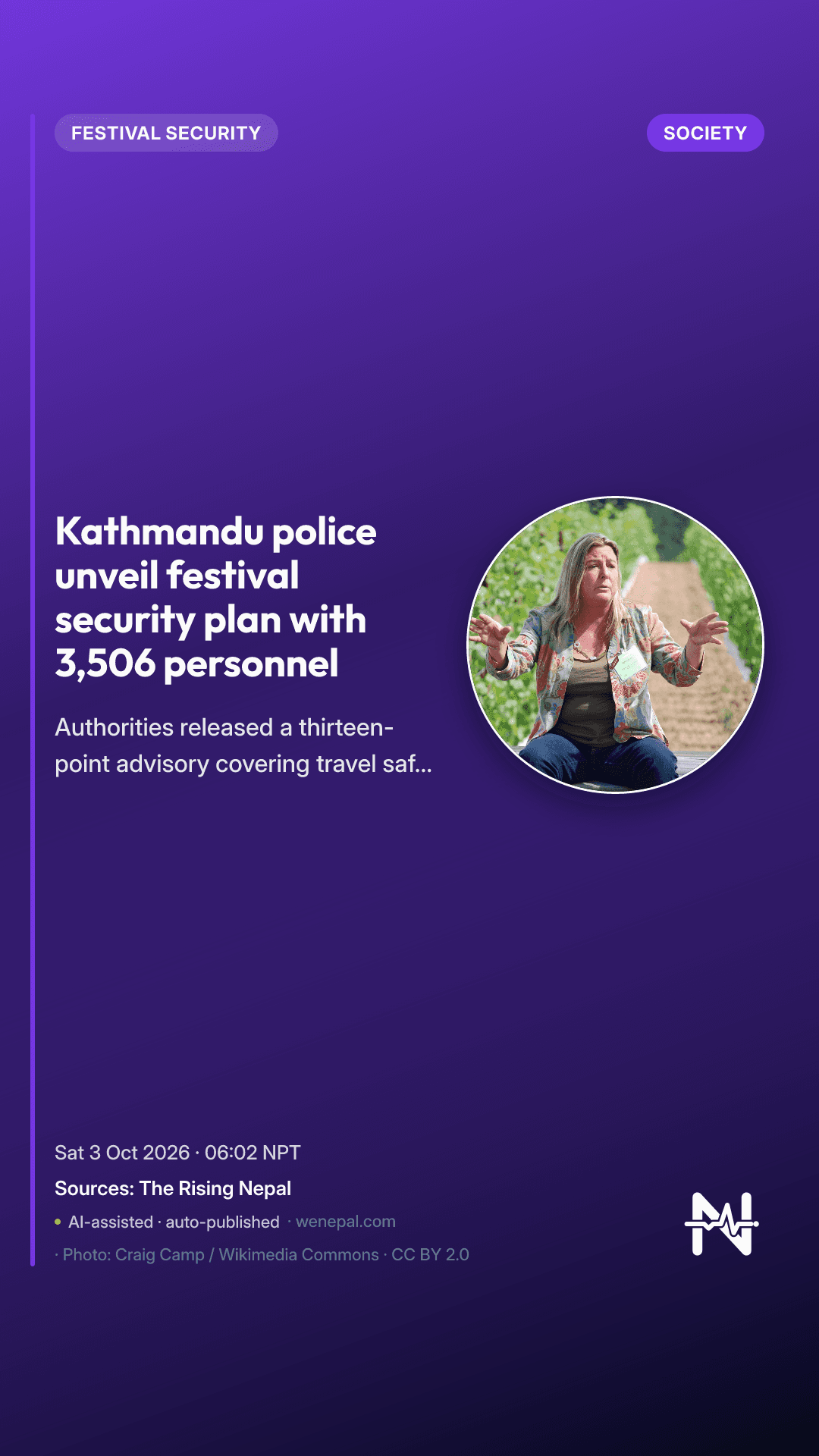 Kathmandu police unveil festival security plan with 3,506 personnel
