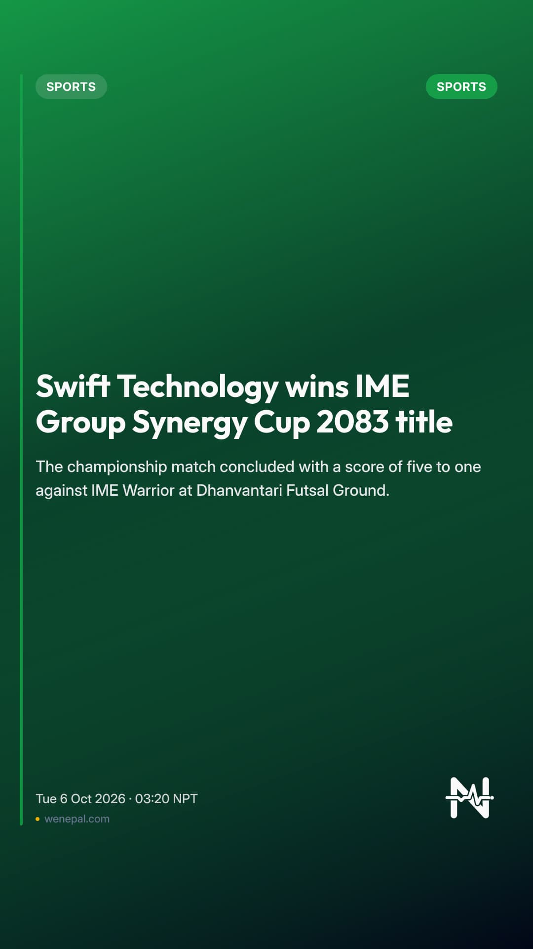 Swift Technology wins IME Group Synergy Cup 2083 title