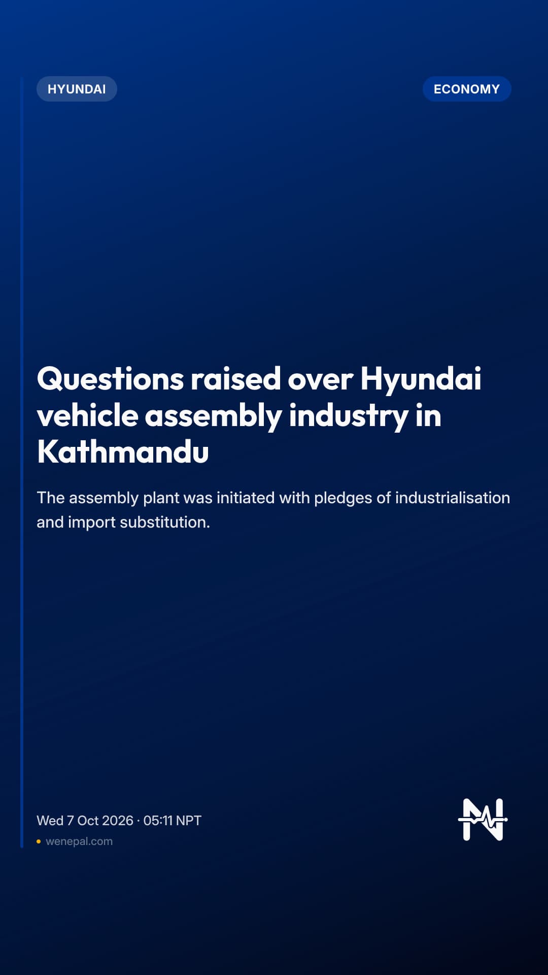 Questions raised over Hyundai vehicle assembly industry in Kathmandu