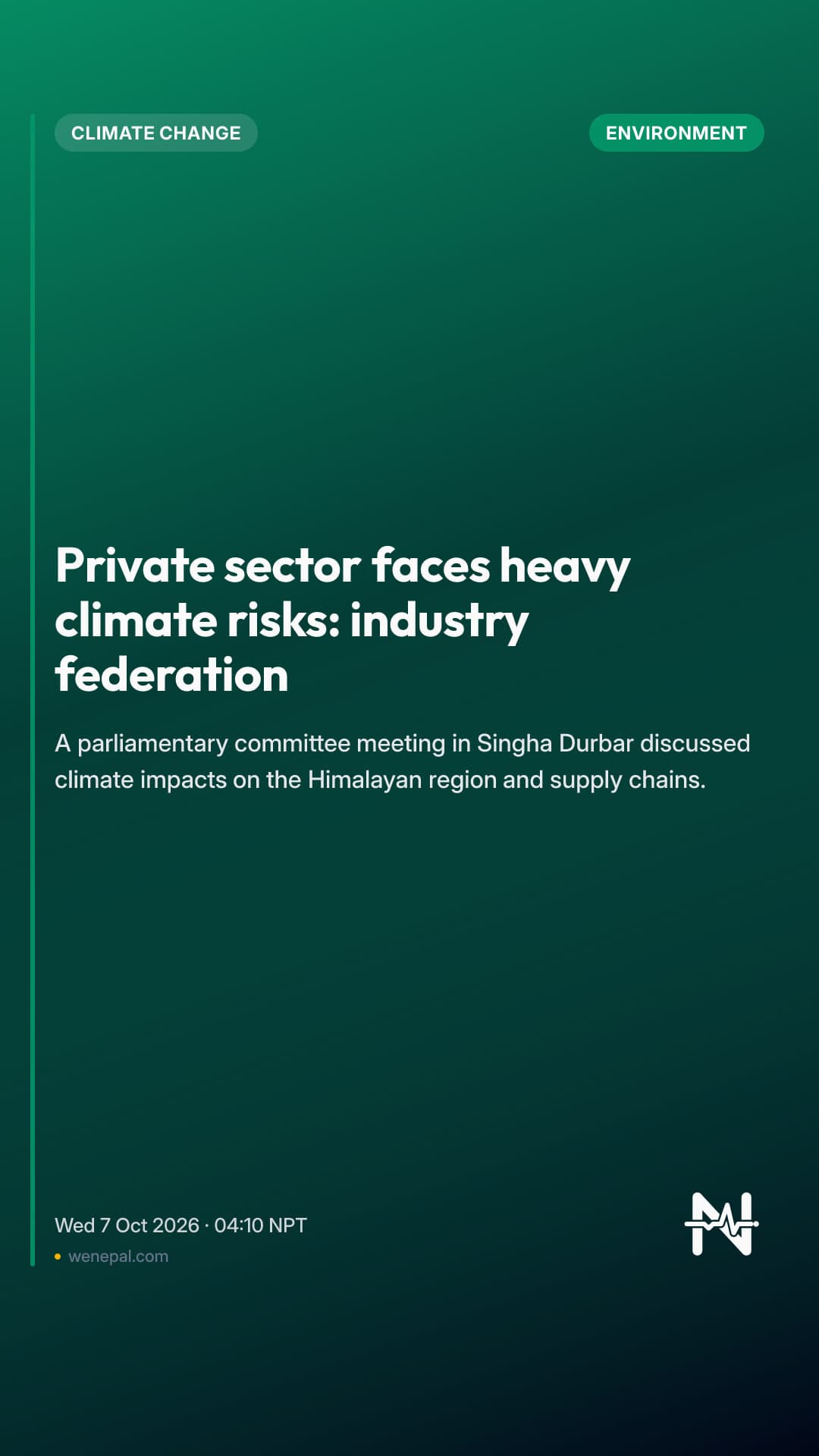Private sector faces heavy climate risks: industry federation
