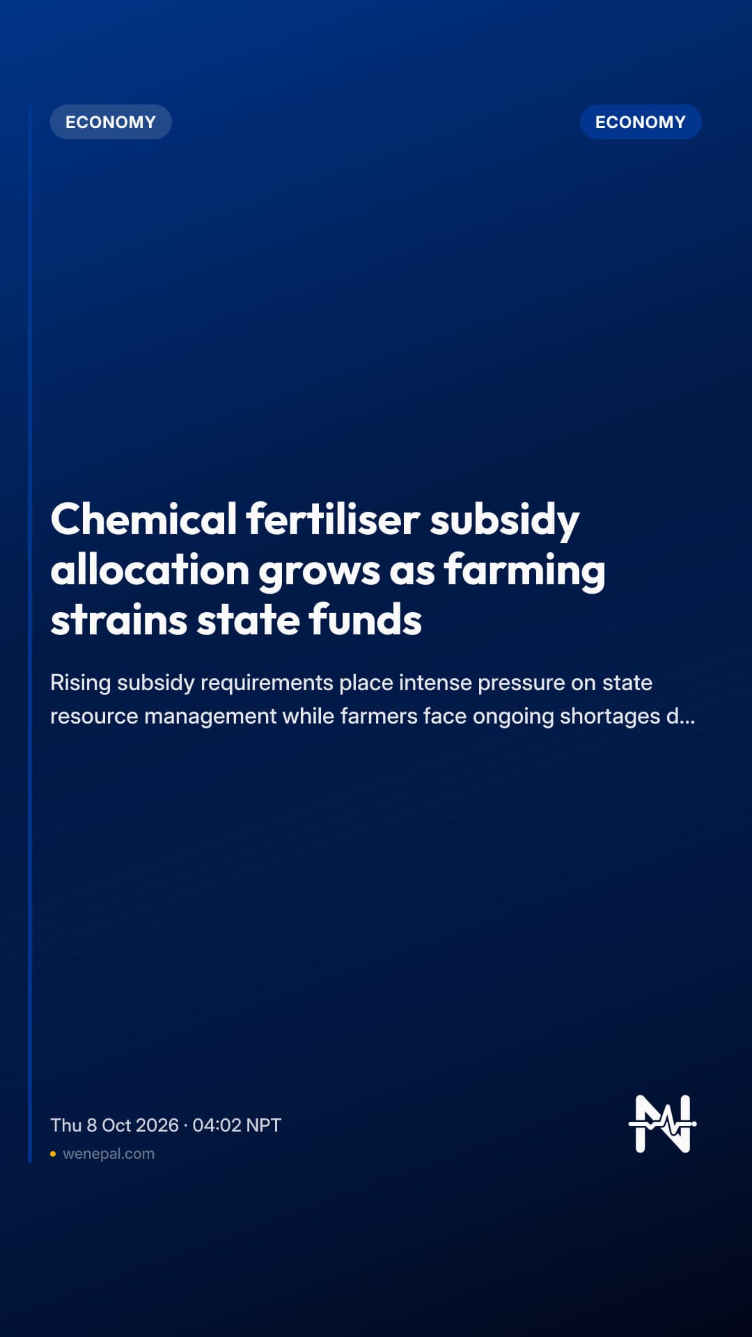 Chemical fertiliser subsidy allocation grows as farming strains state funds