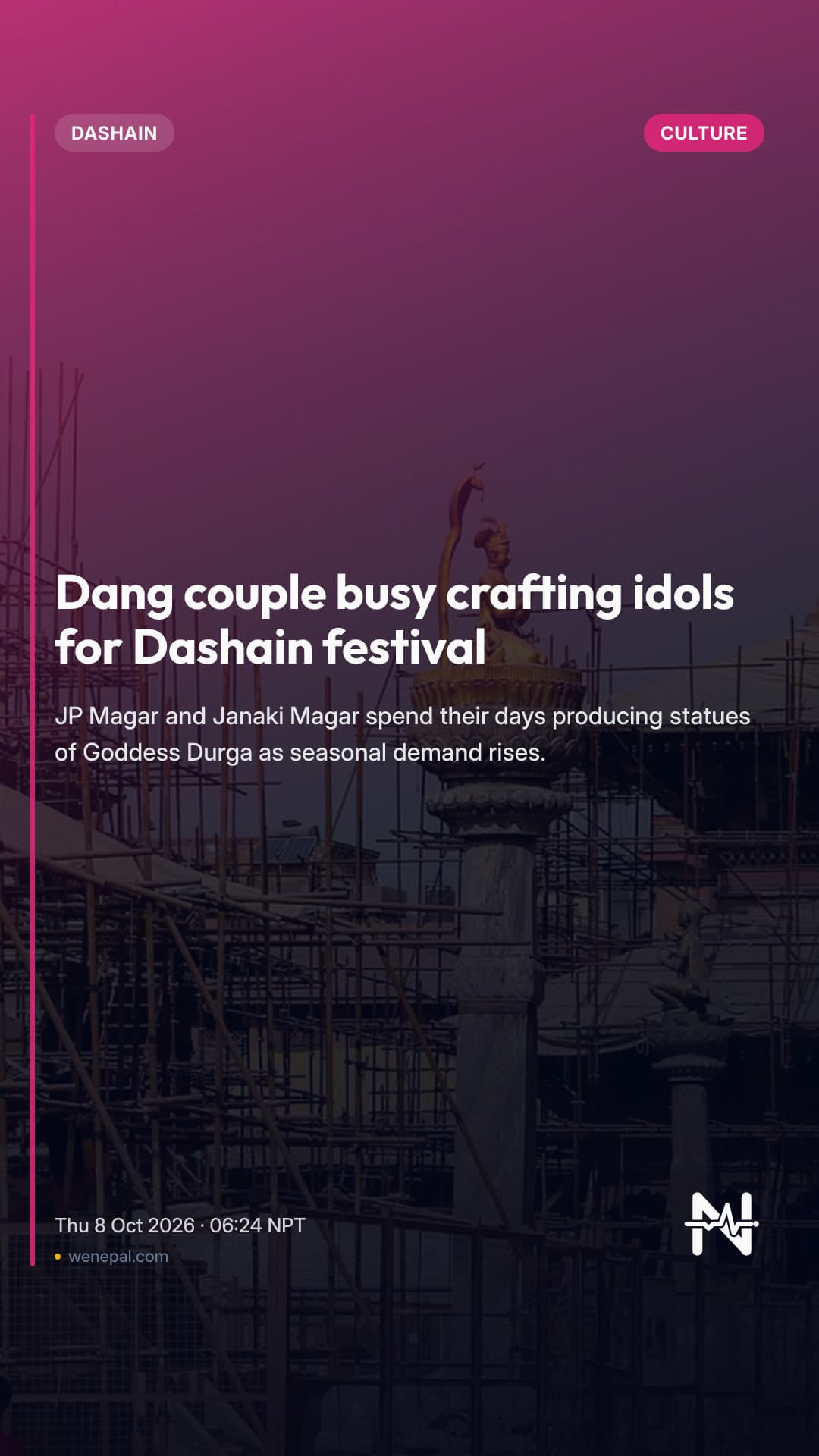 Dang couple busy crafting idols for Dashain festival