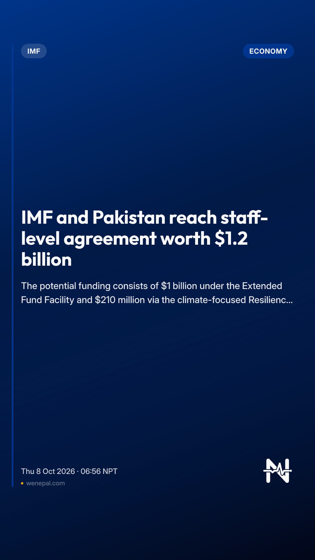 IMF and Pakistan reach staff-level agreement worth $1.2 billion