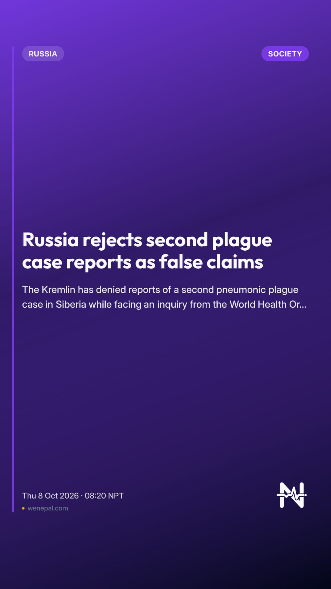 Russia rejects second plague case reports as false claims