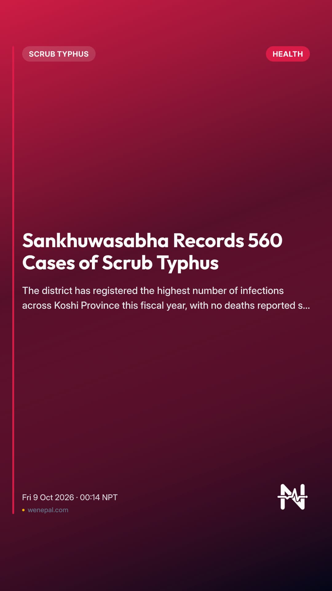 Sankhuwasabha Records 560 Cases of Scrub Typhus