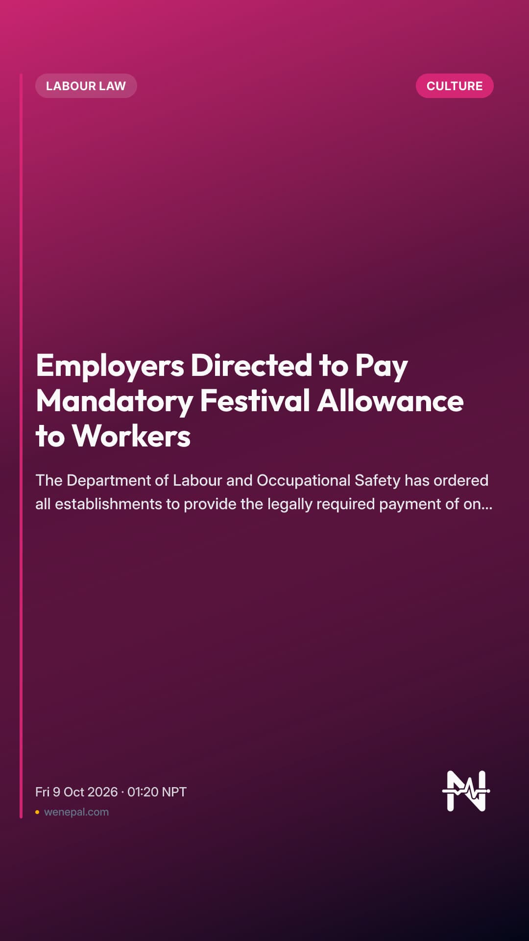 Employers Directed to Pay Mandatory Festival Allowance to Workers