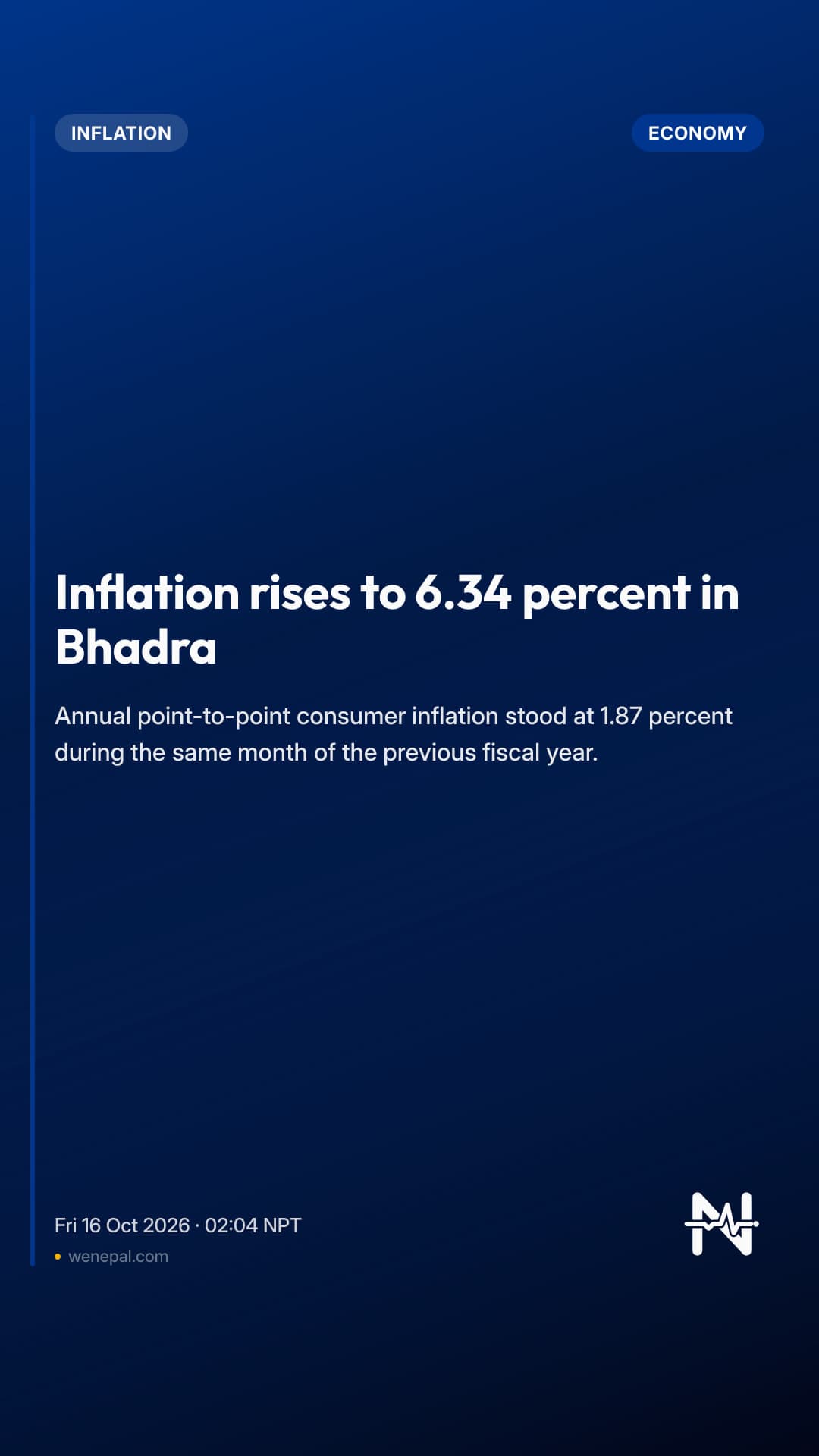 Inflation rises to 6.34 percent in Bhadra