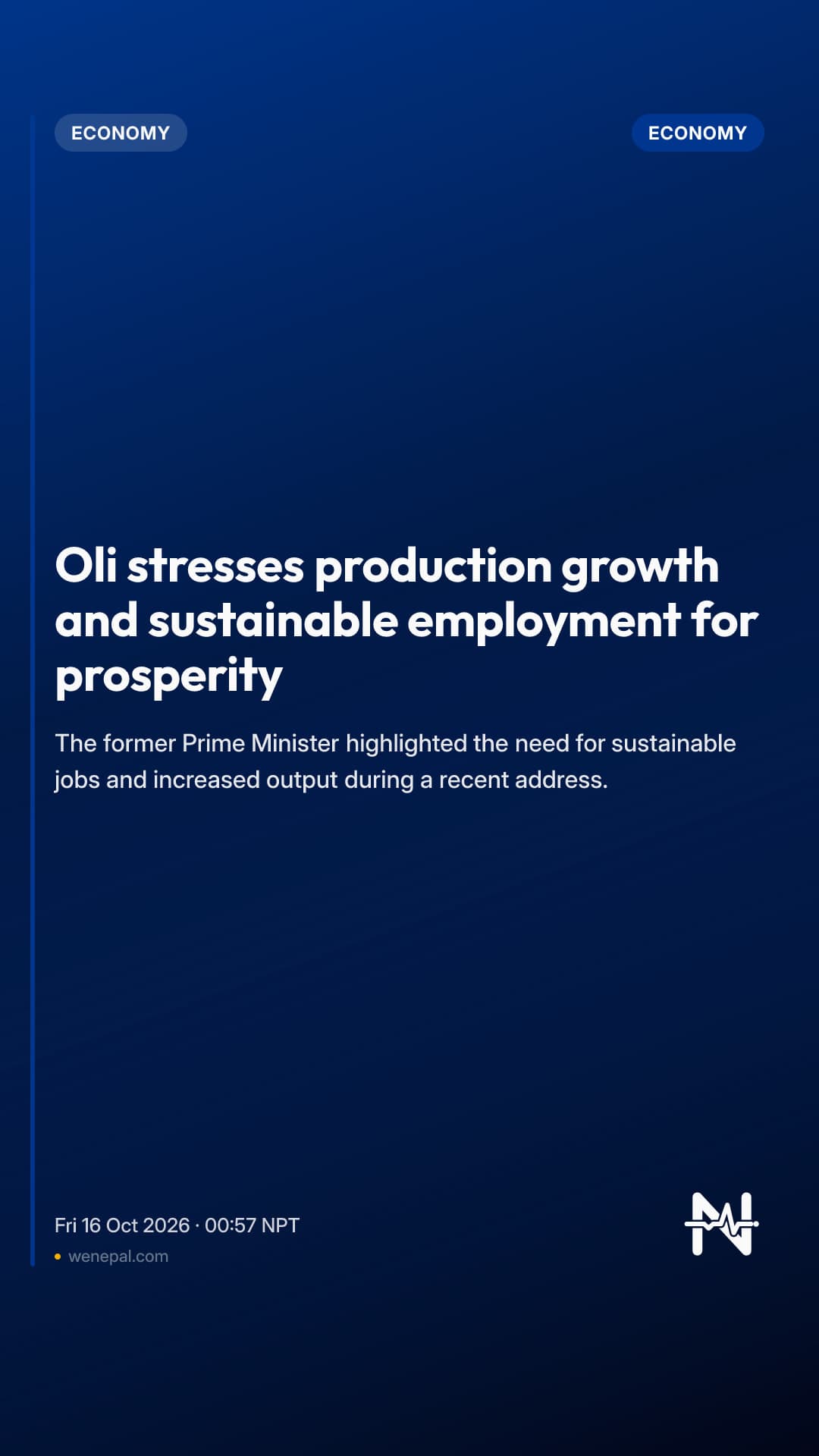 Oli stresses production growth and sustainable employment for prosperity