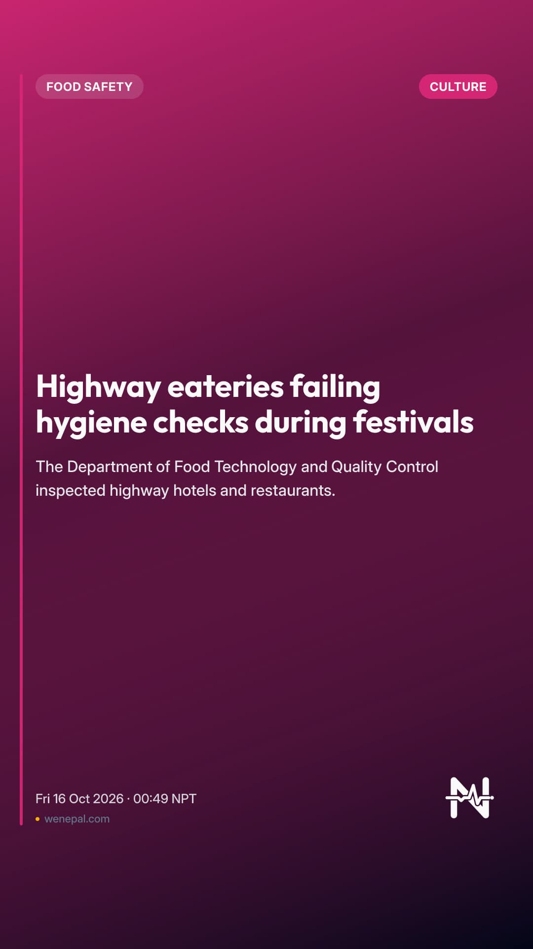 Highway eateries failing hygiene checks during festivals