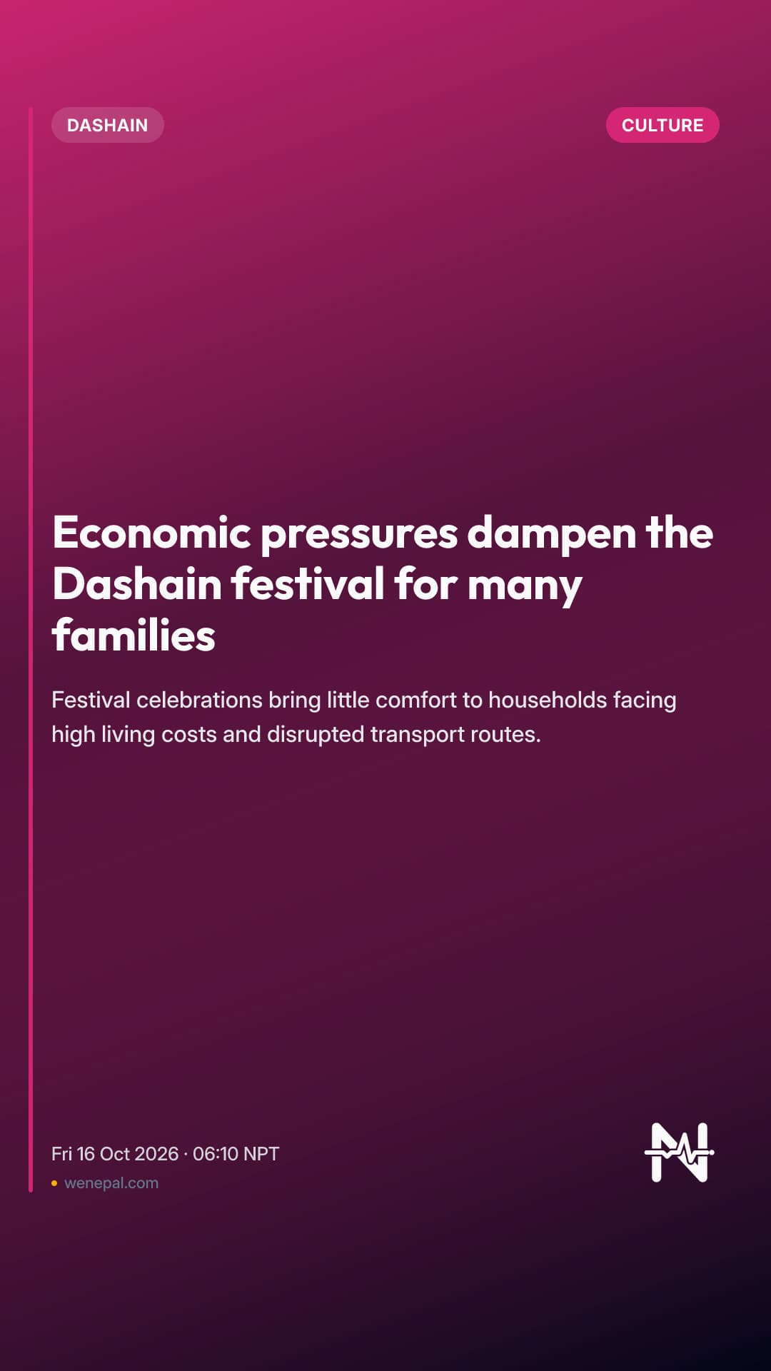 Economic pressures dampen the Dashain festival for many families