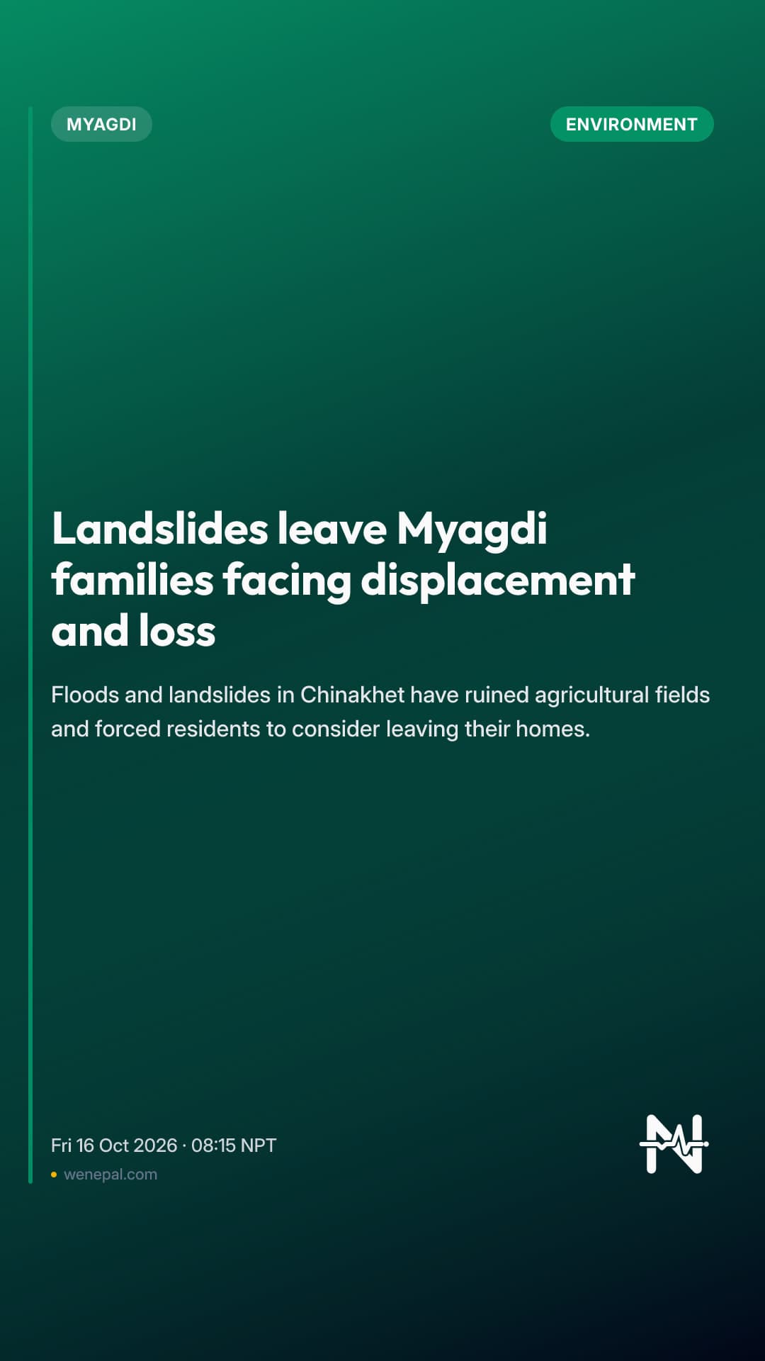 Landslides leave Myagdi families facing displacement and loss