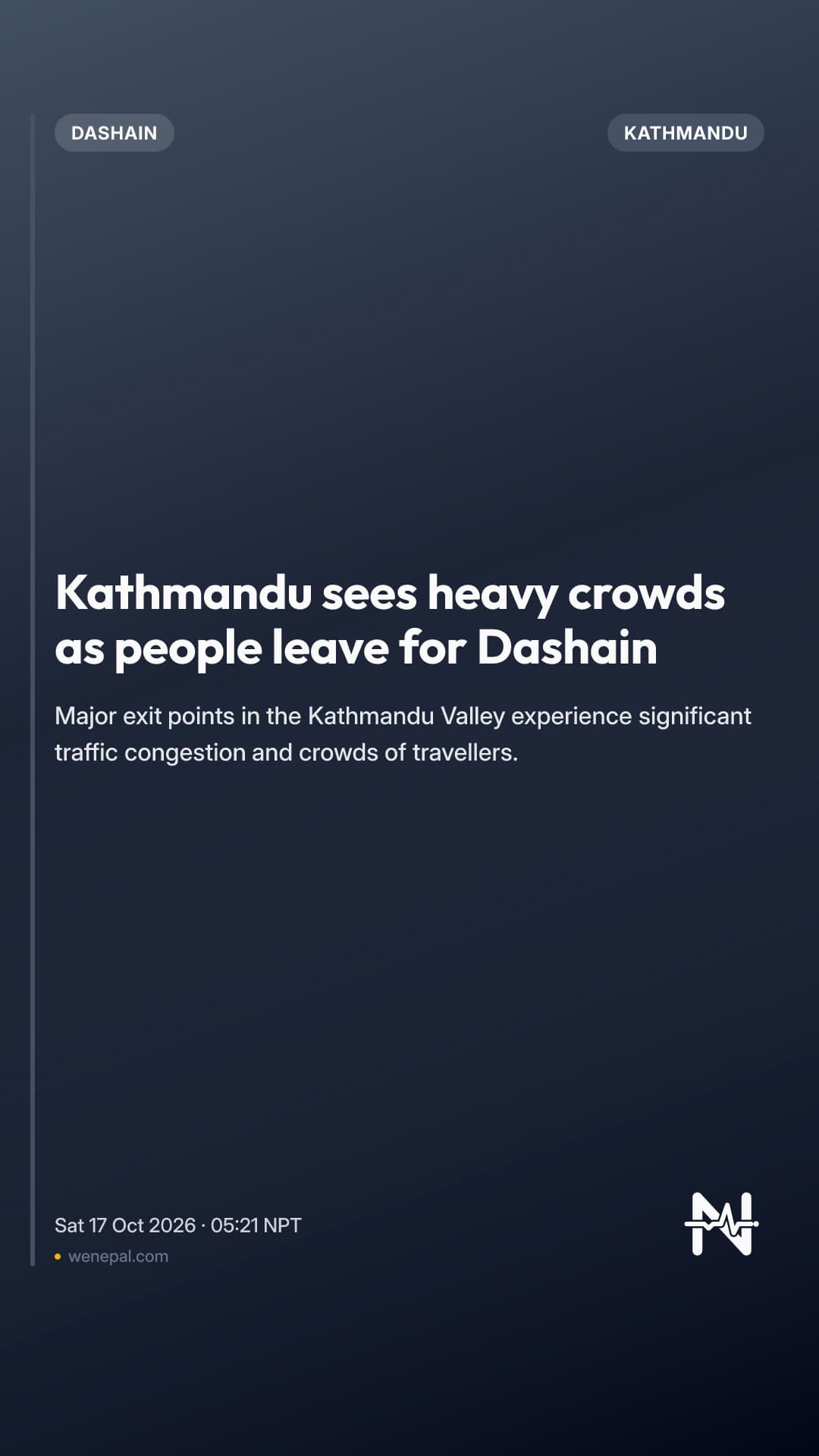 Kathmandu sees heavy crowds as people leave for Dashain