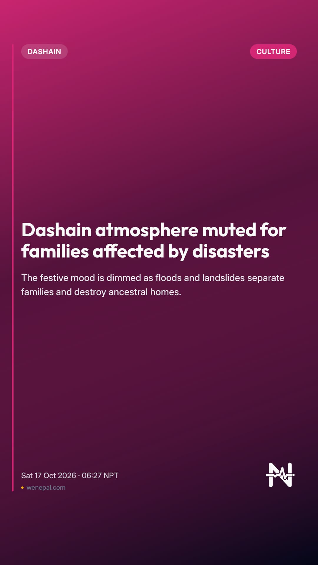 Dashain atmosphere muted for families affected by disasters