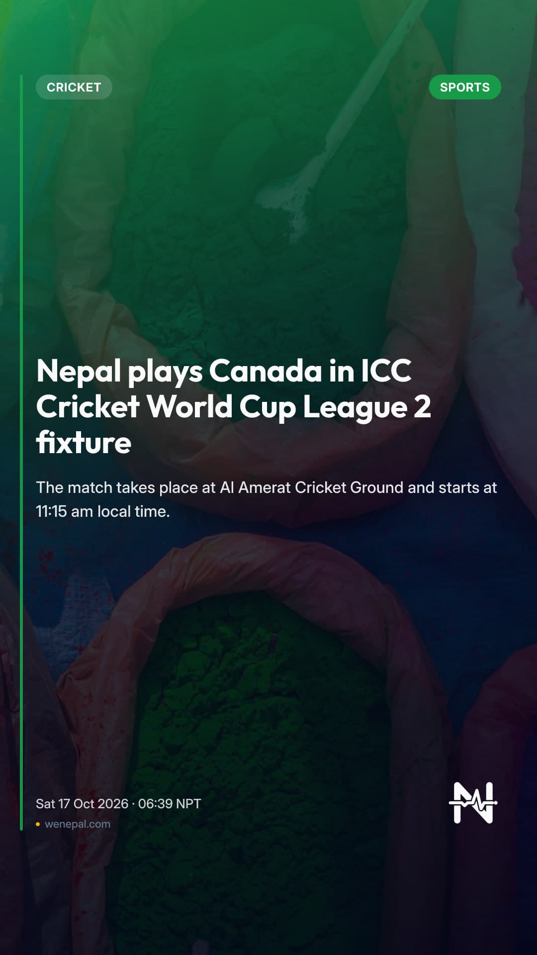 Nepal plays Canada in ICC Cricket World Cup League 2 fixture