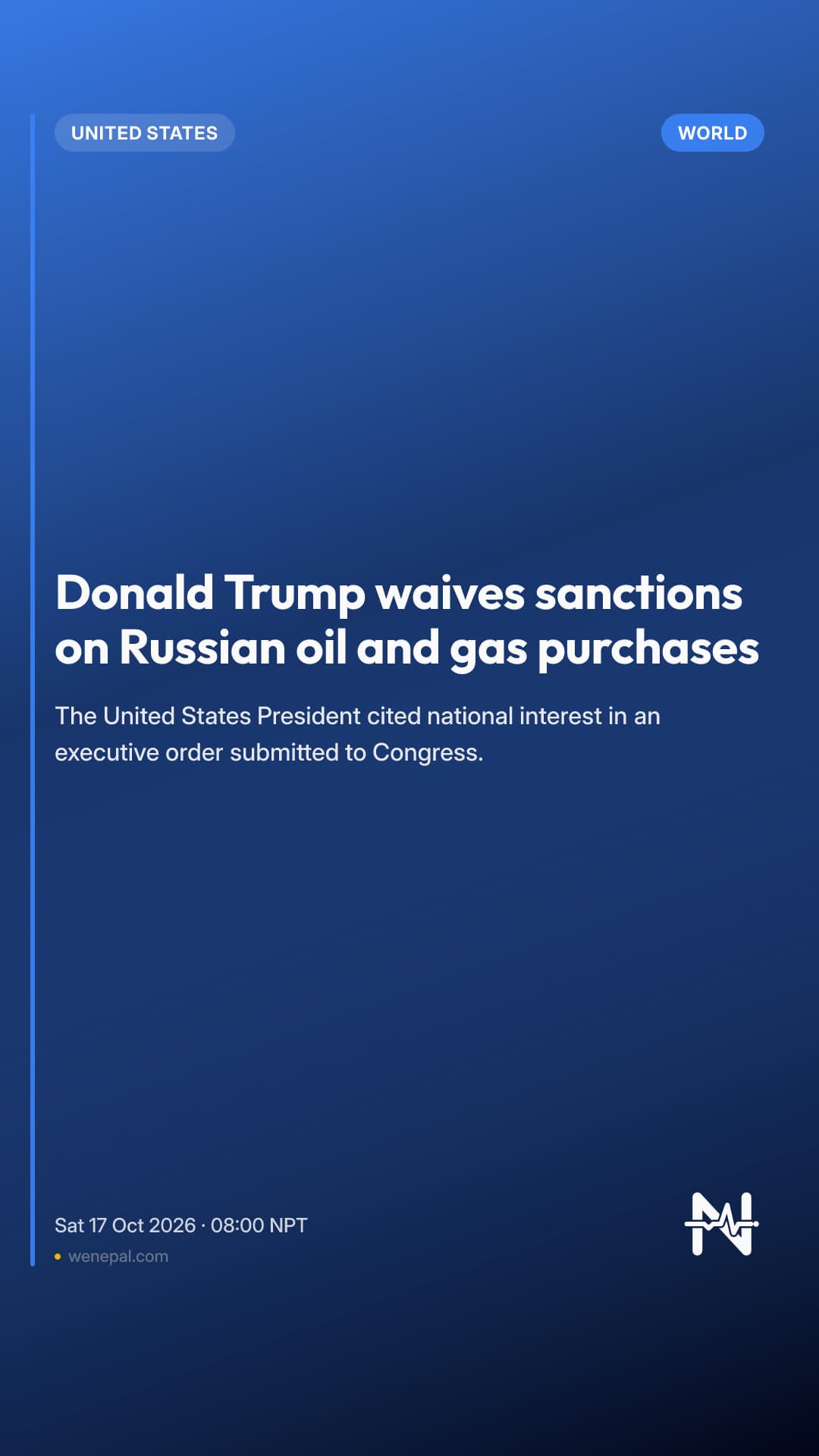 Donald Trump waives sanctions on Russian oil and gas purchases