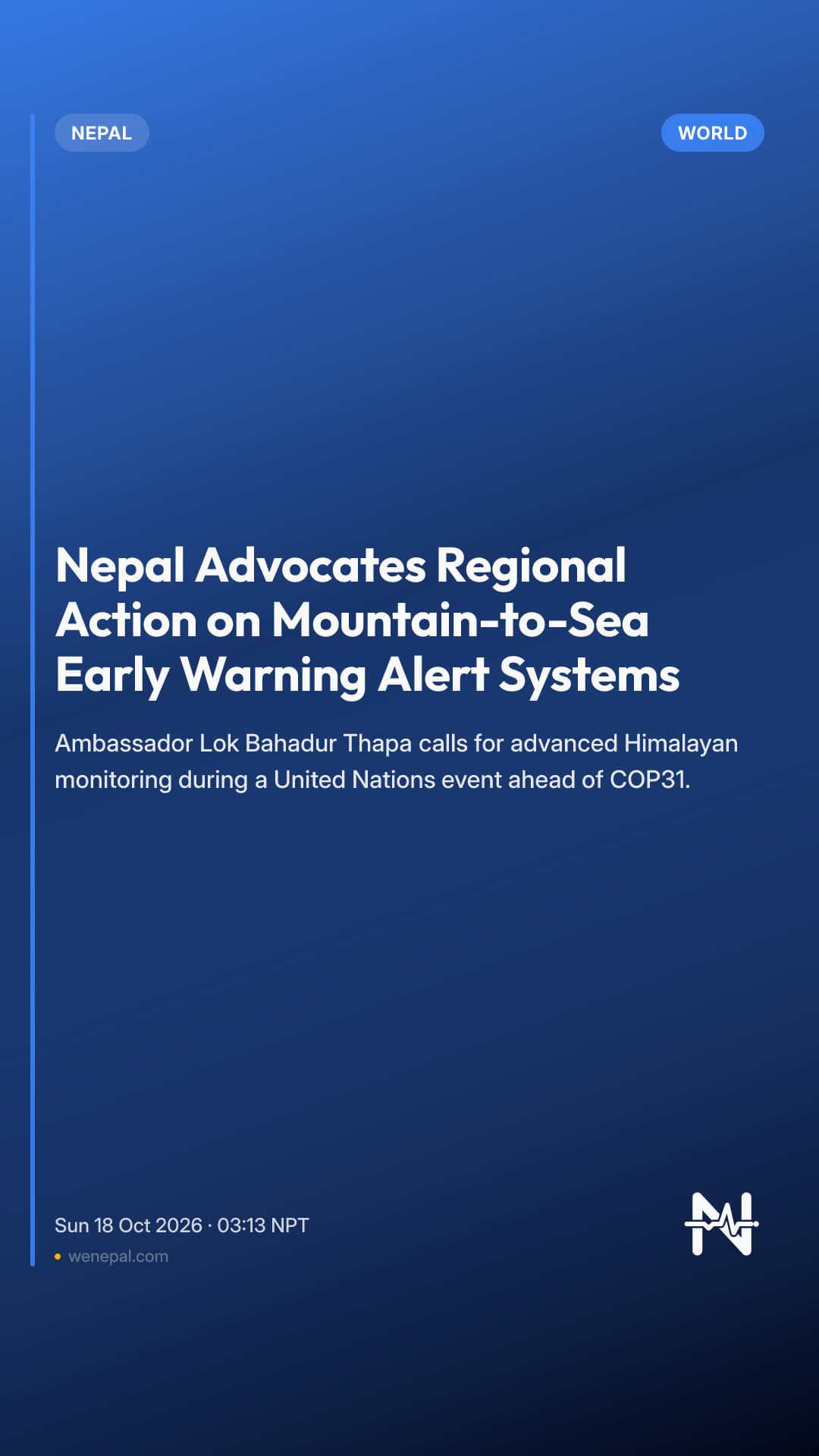 Nepal Advocates Regional Action on Mountain-to-Sea Early Warning Alert Systems