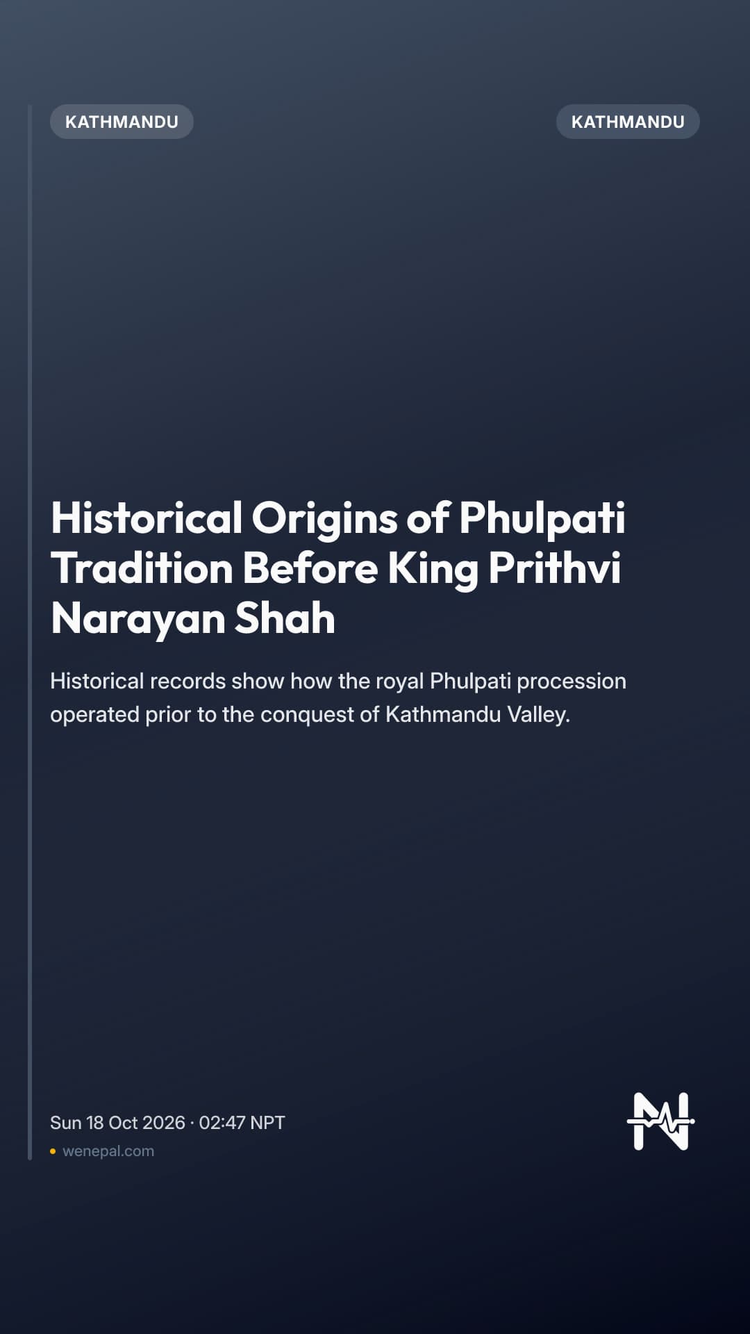 Historical Origins of Phulpati Tradition Before King Prithvi Narayan Shah