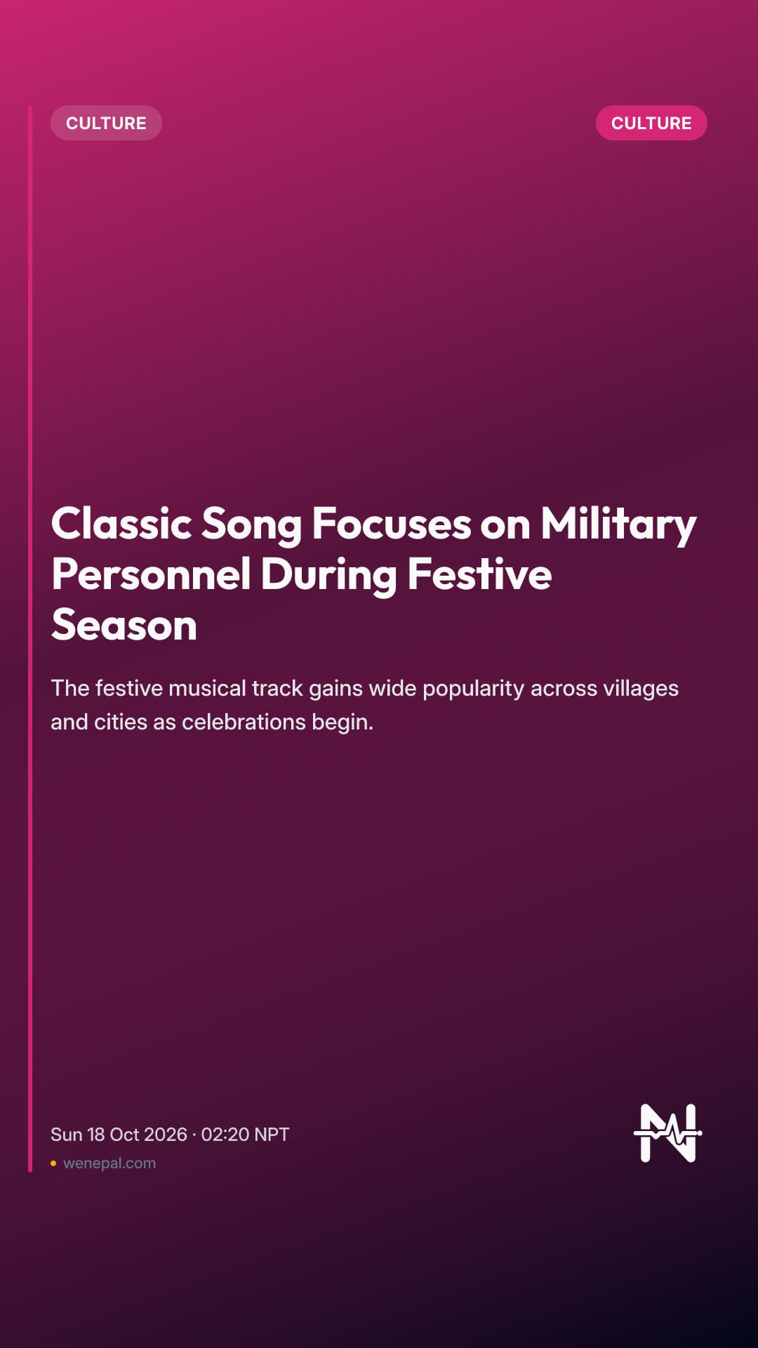 Classic Song Focuses on Military Personnel During Festive Season