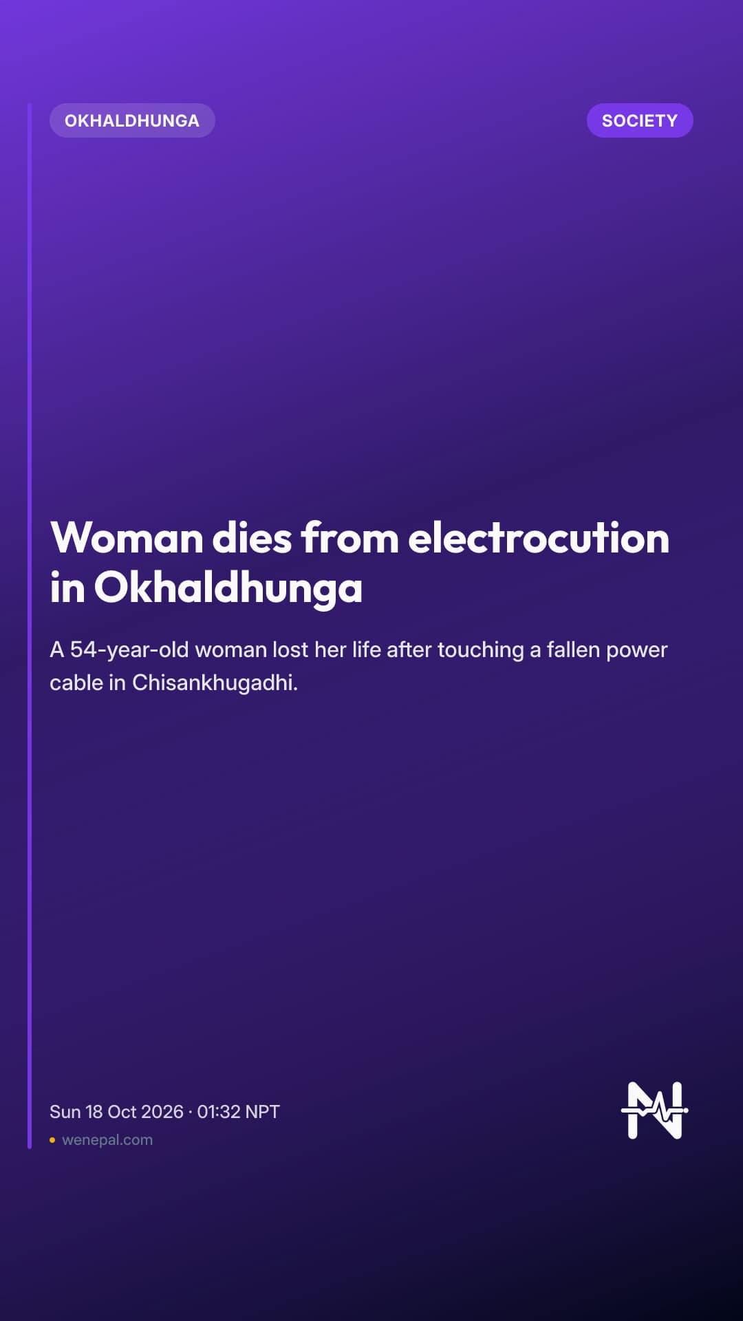 Woman dies from electrocution in Okhaldhunga