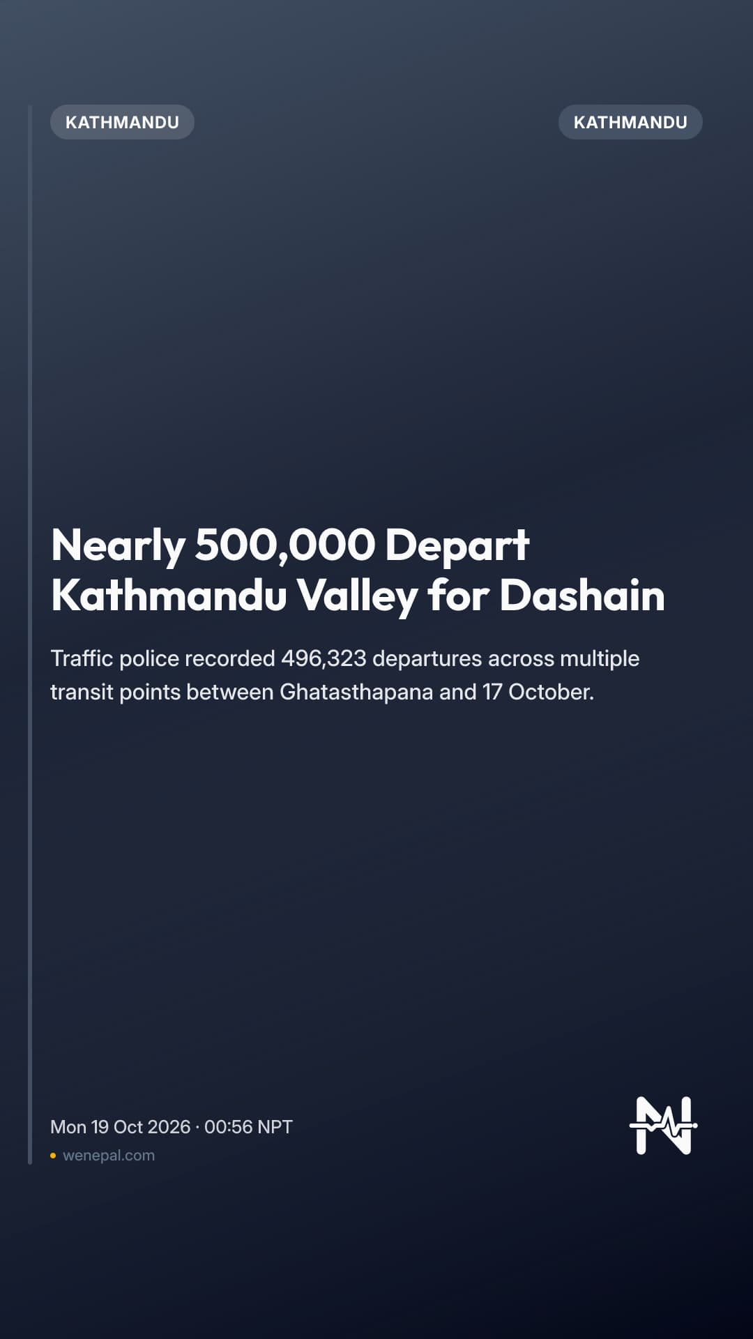 Nearly 500,000 Depart Kathmandu Valley for Dashain