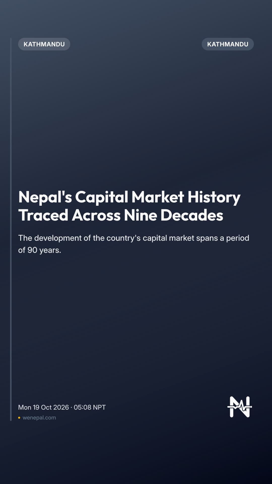Nepal's Capital Market History Traced Across Nine Decades
