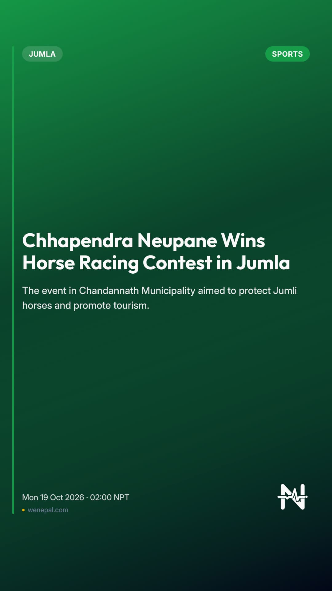 Chhapendra Neupane Wins Horse Racing Contest in Jumla