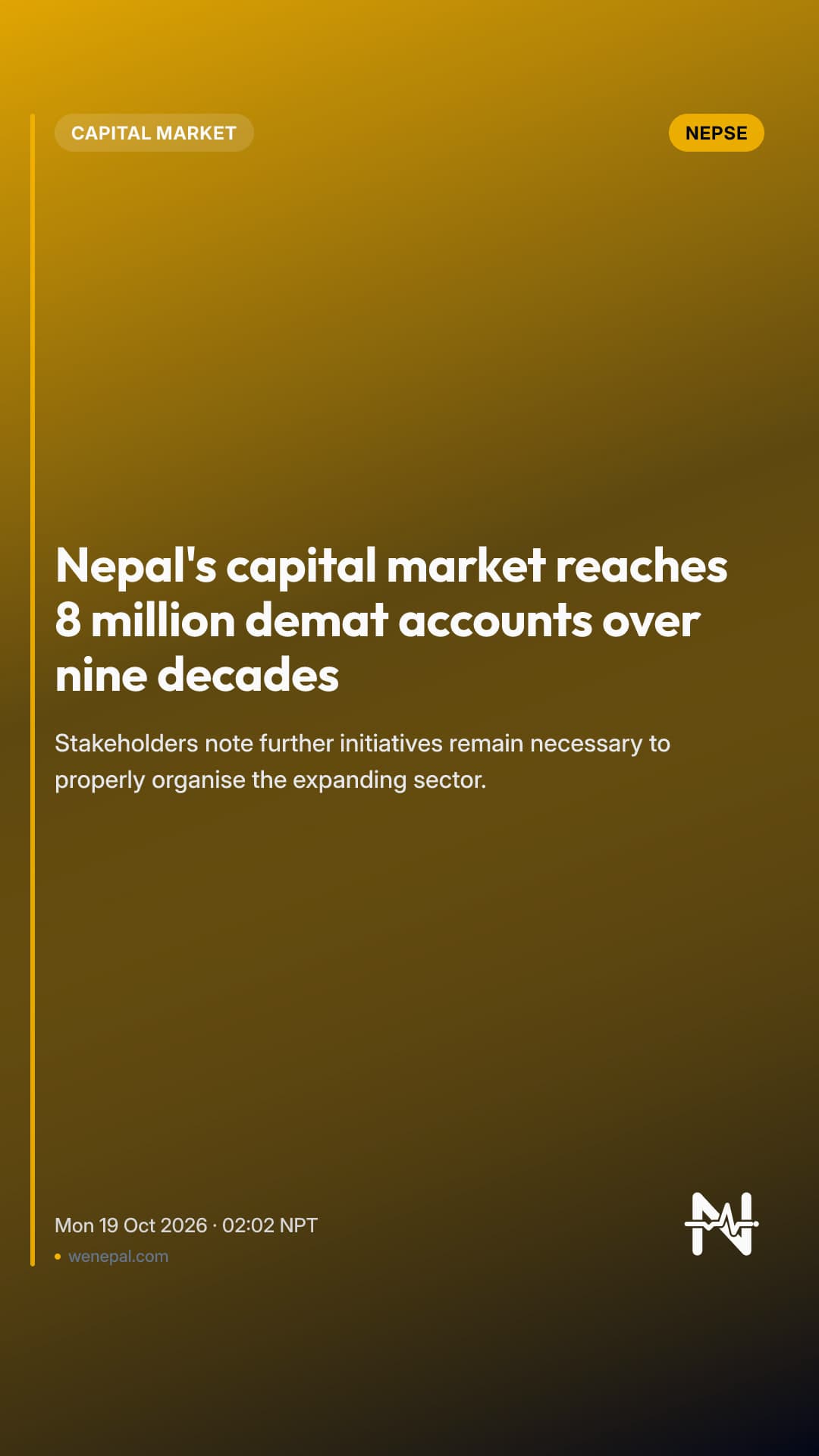 Nepal's capital market reaches 8 million demat accounts over nine decades