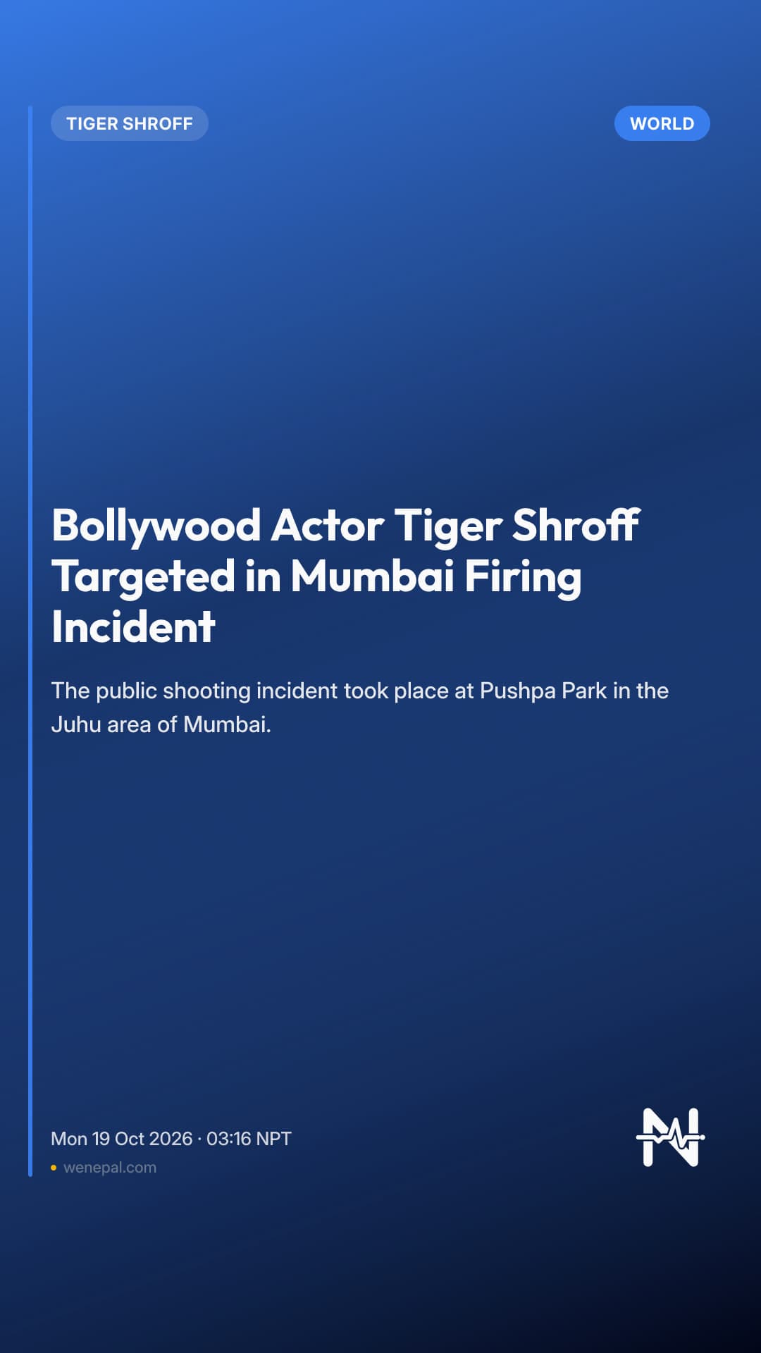 Bollywood Actor Tiger Shroff Targeted in Mumbai Firing Incident