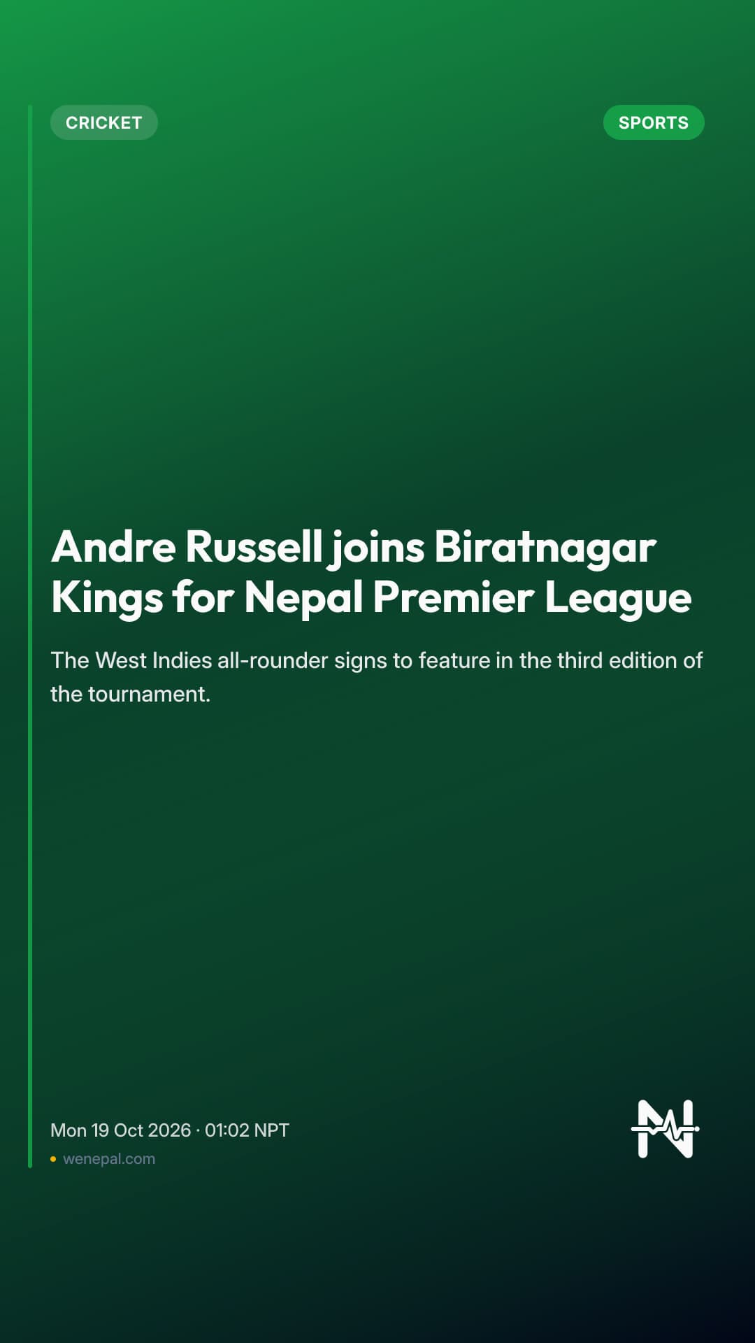 Andre Russell joins Biratnagar Kings for Nepal Premier League