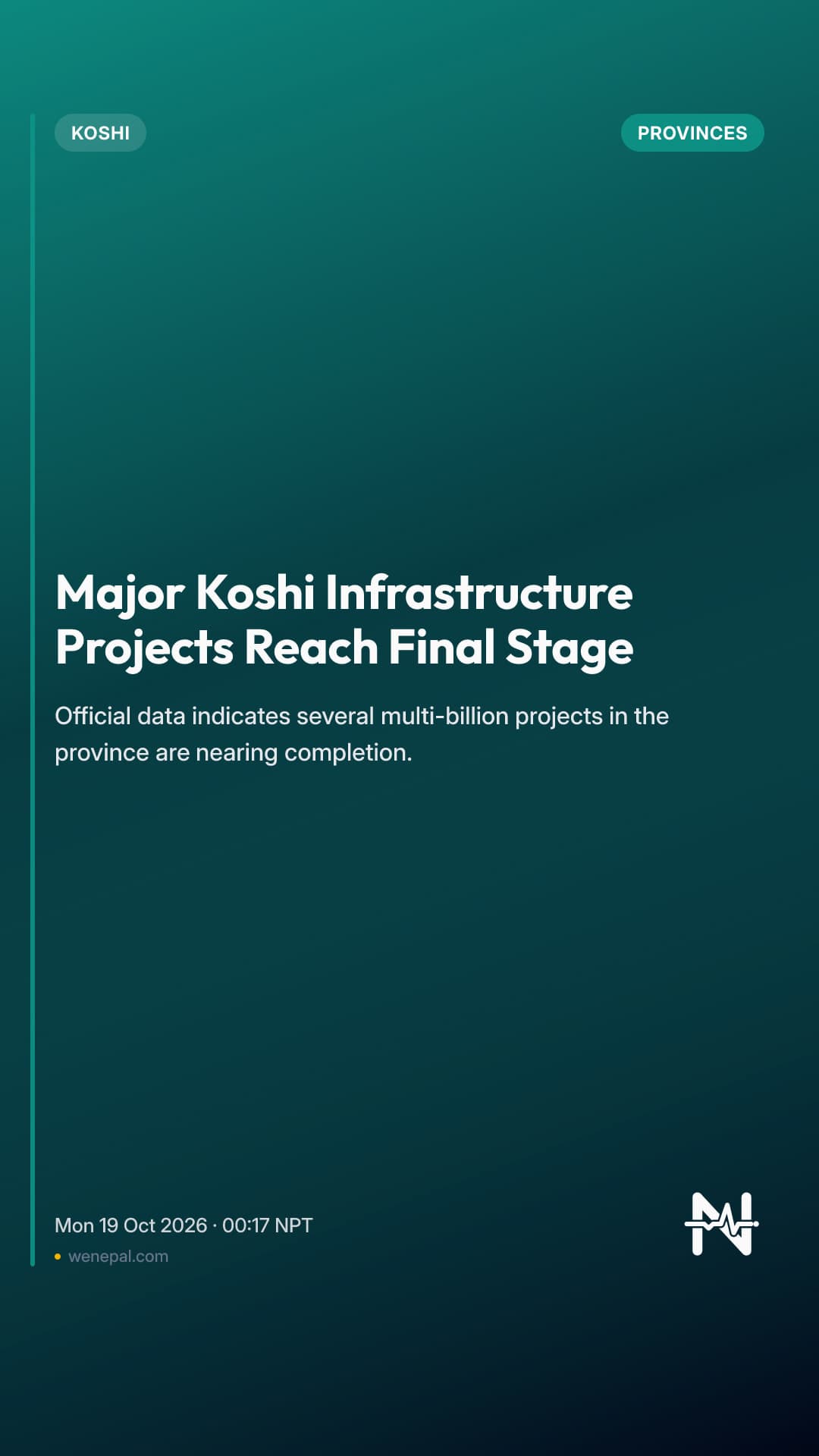 Major Koshi Infrastructure Projects Reach Final Stage