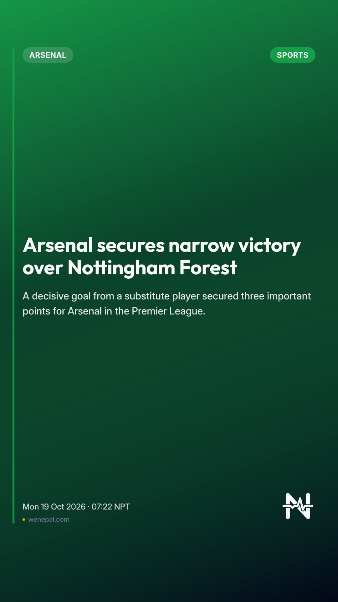 Arsenal secures narrow victory over Nottingham Forest