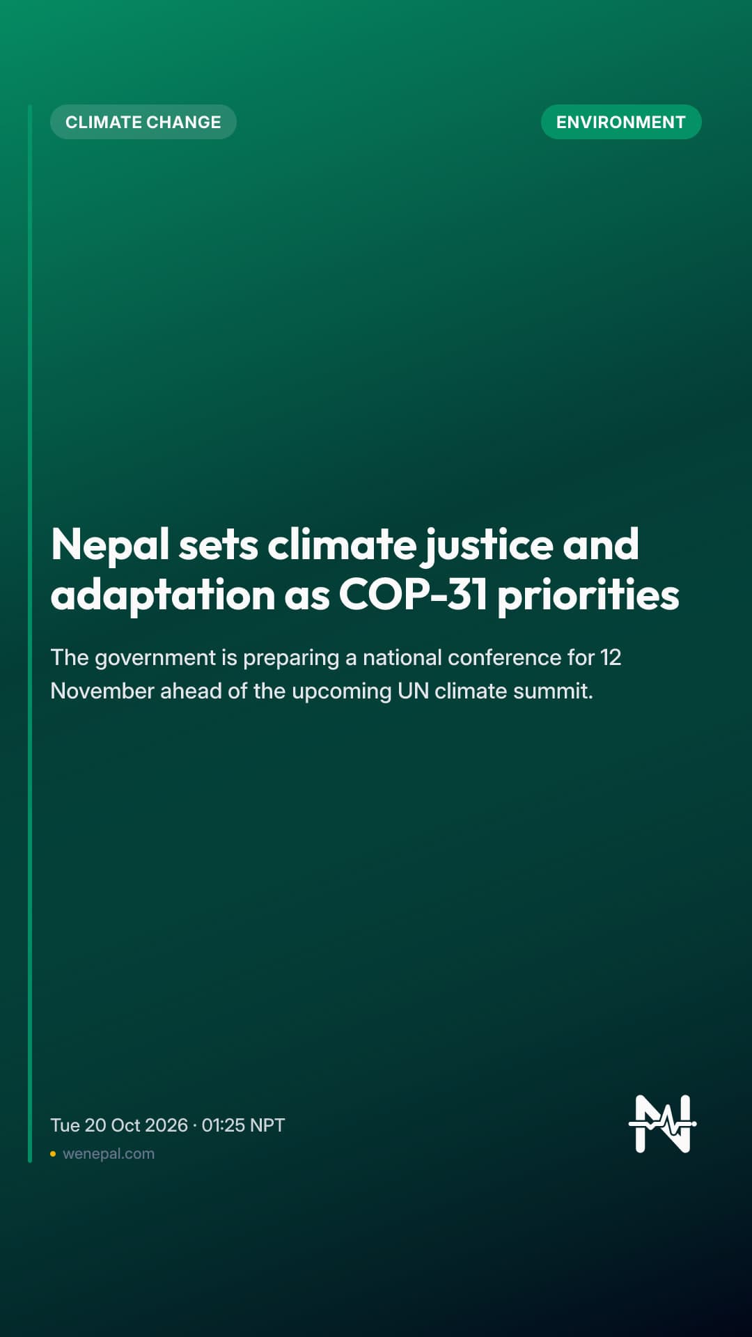 Nepal sets climate justice and adaptation as COP-31 priorities